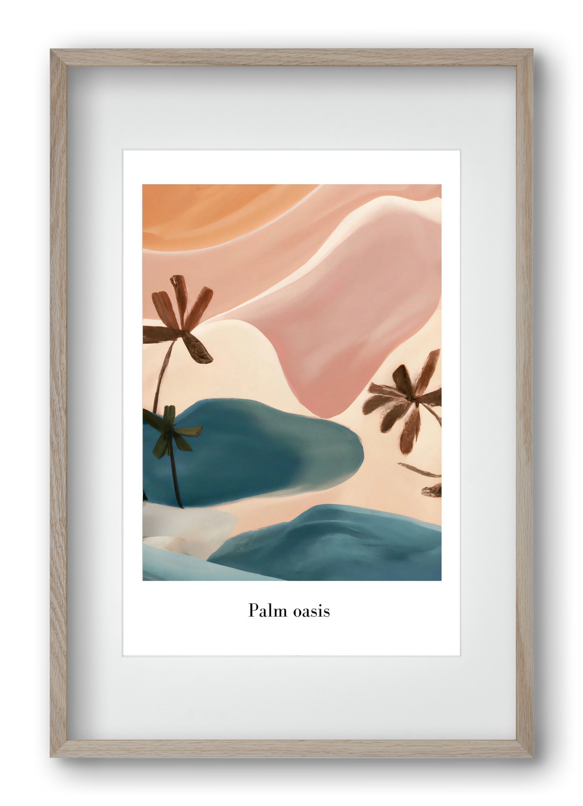 Palm Oasis , 40x60 cm (30x45 cm), Tölgy keret, paszpartuval