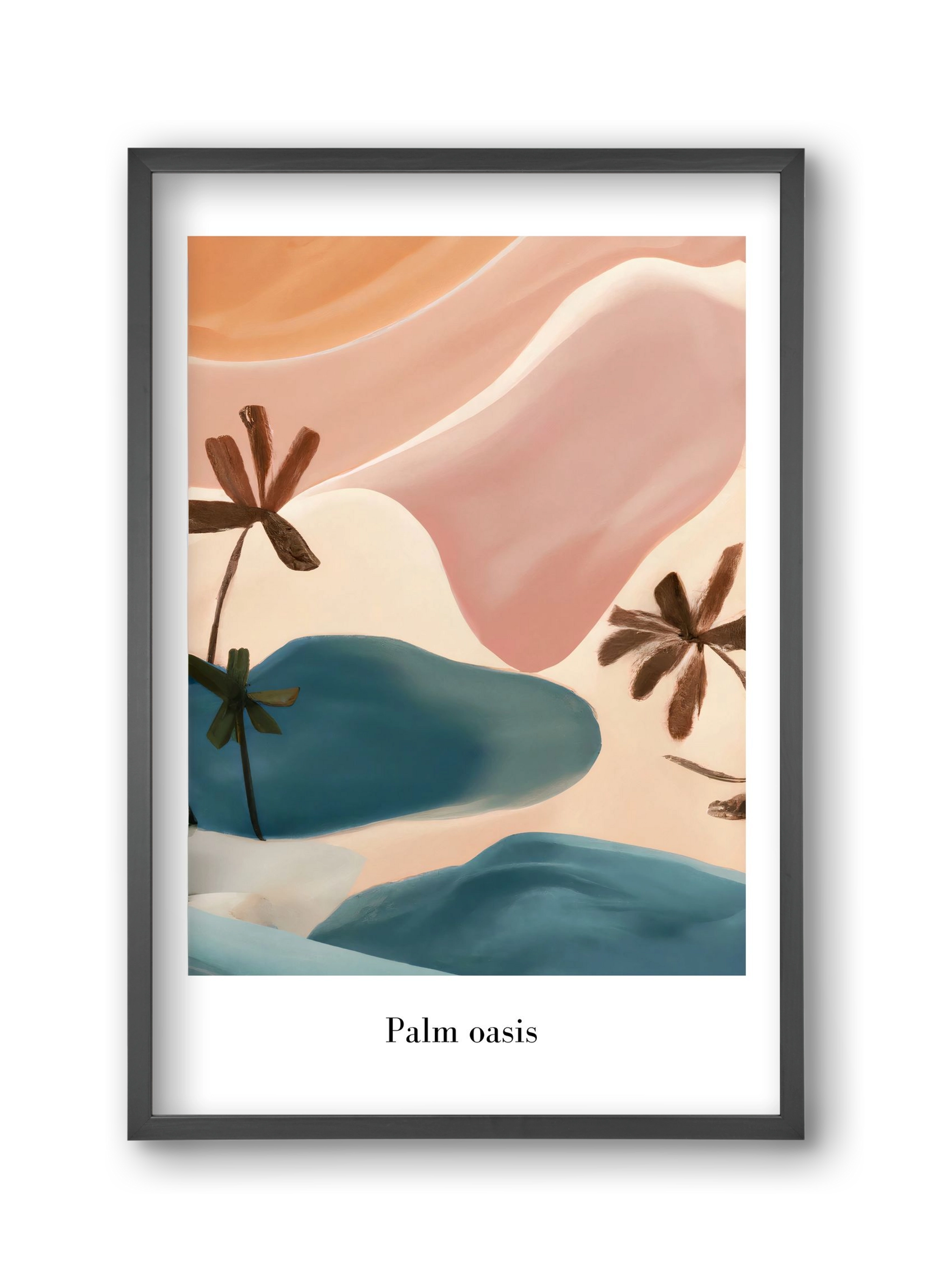 Palm Oasis , 30x45 cm (30x45 cm), Fekete keret