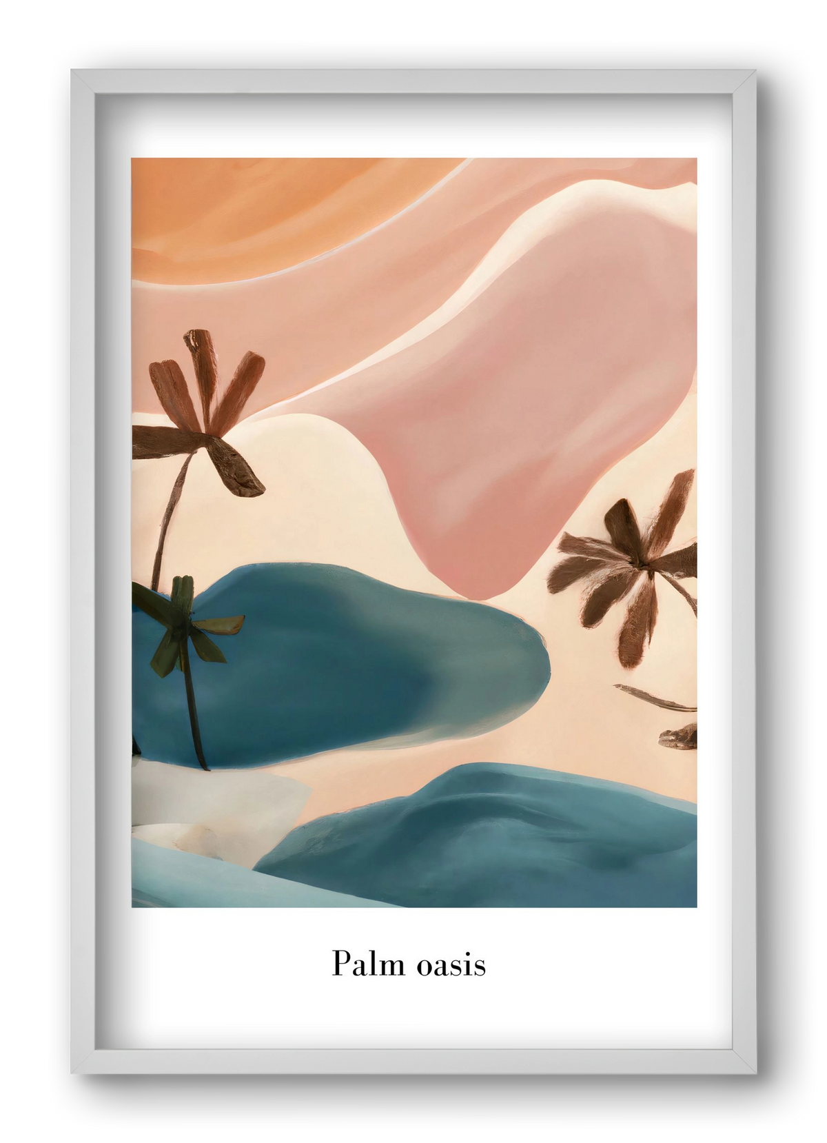 Palm Oasis , 40x60 cm (40x60 cm), Fehér keret