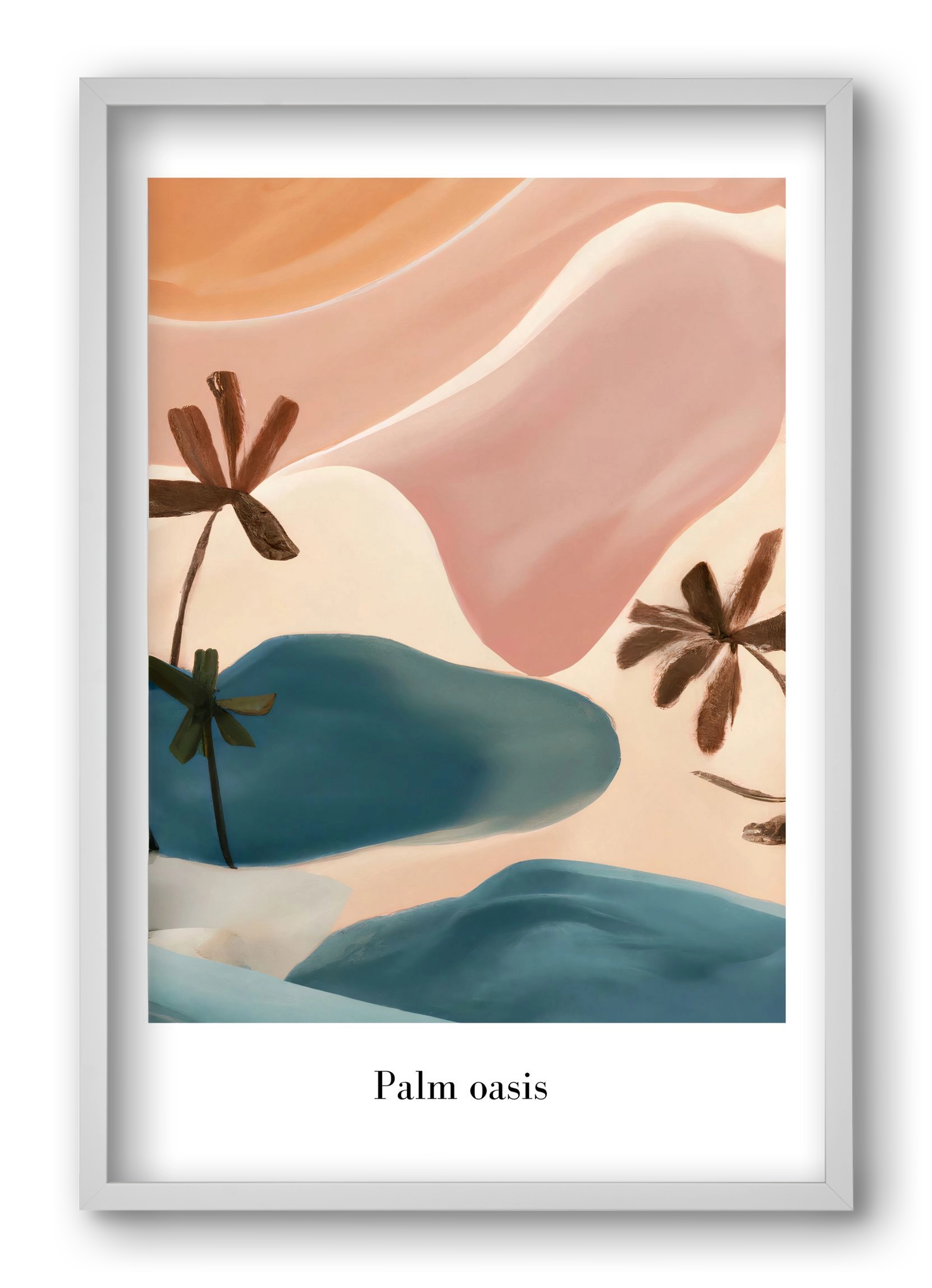 Palm Oasis , 40x60 cm (40x60 cm), Fehér keret