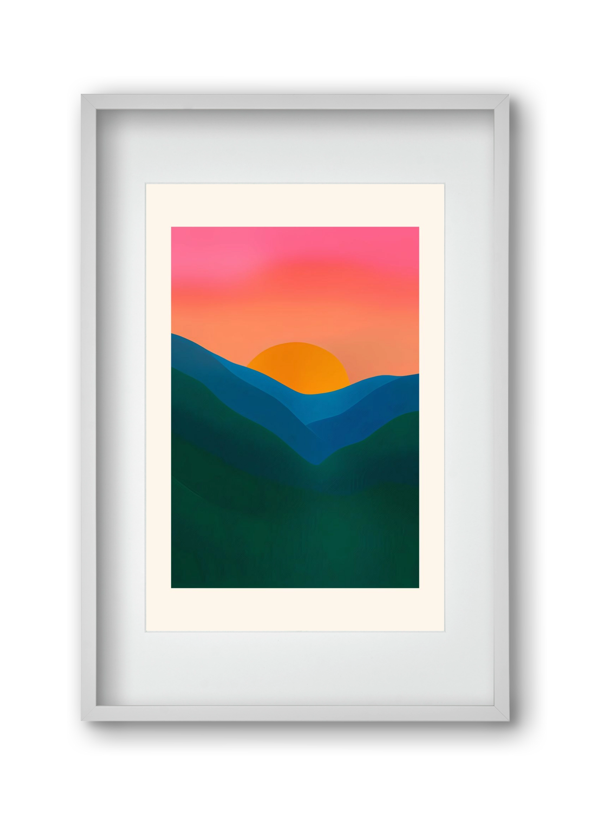 Echo , 30x45 cm (20x30 cm), Fehér keret, paszpartuval