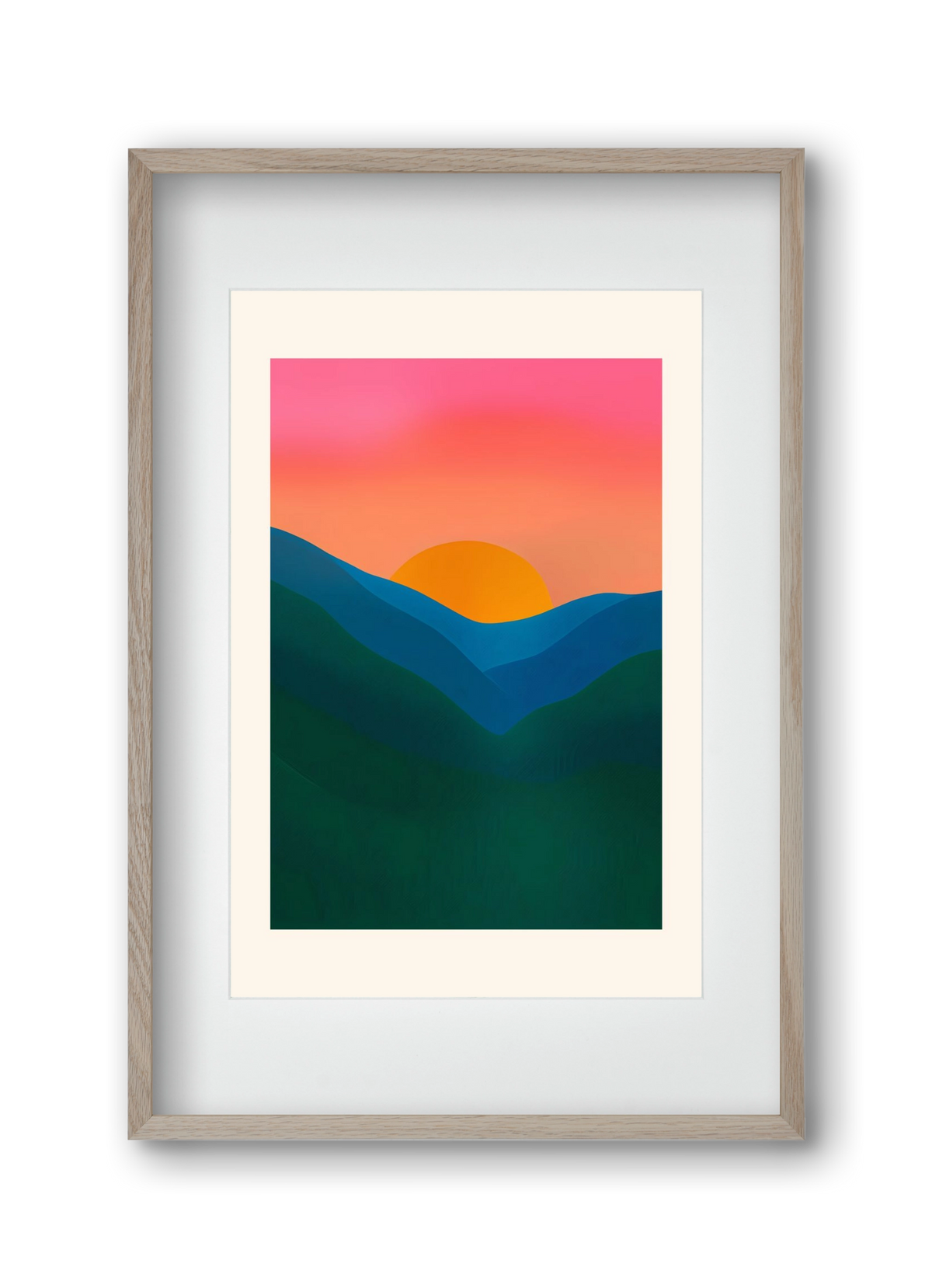 Echo , 30x45 cm (20x30 cm), Tölgy keret, paszpartuval