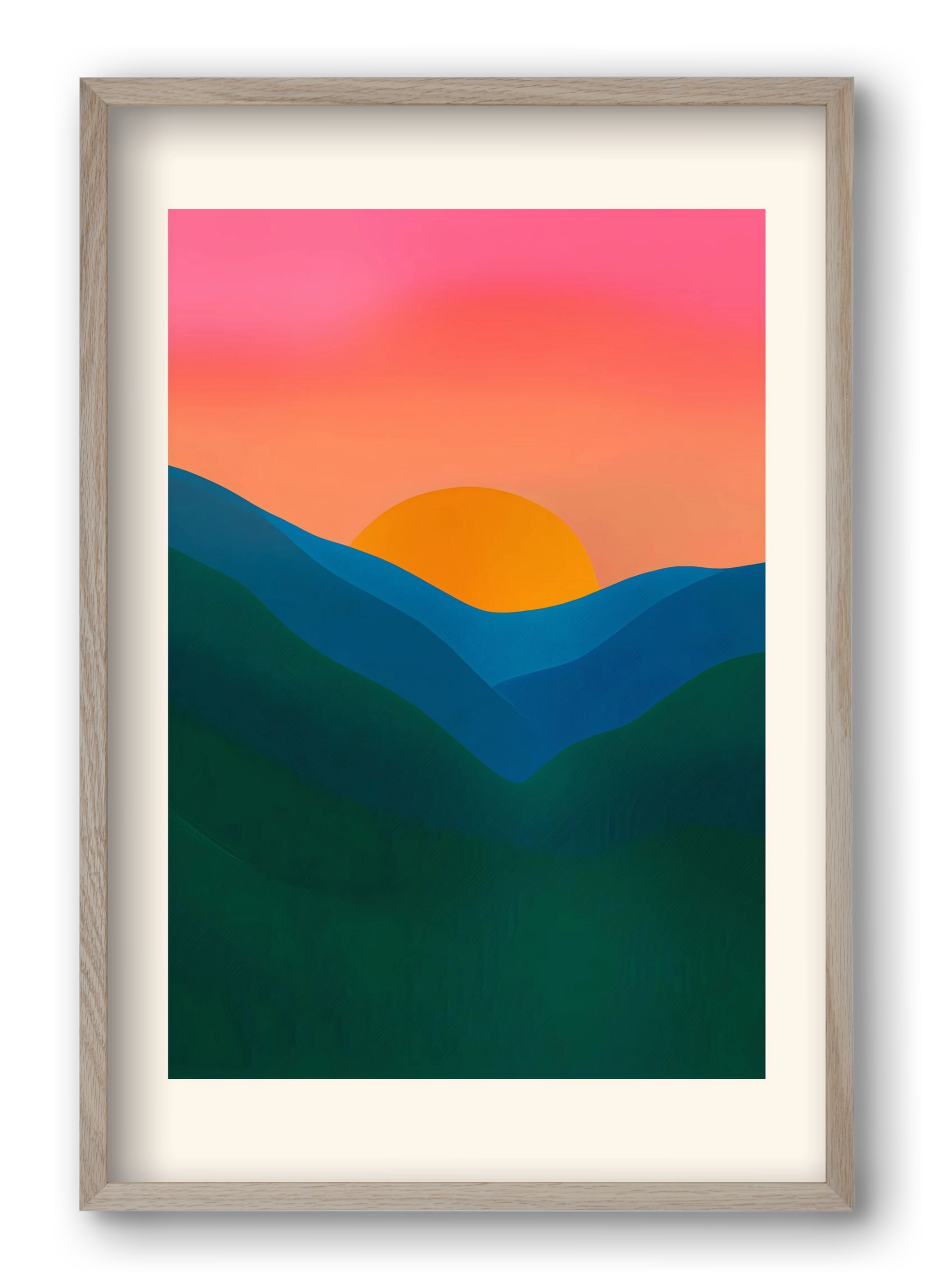 Echo , 40x60 cm (40x60 cm), Tölgy keret