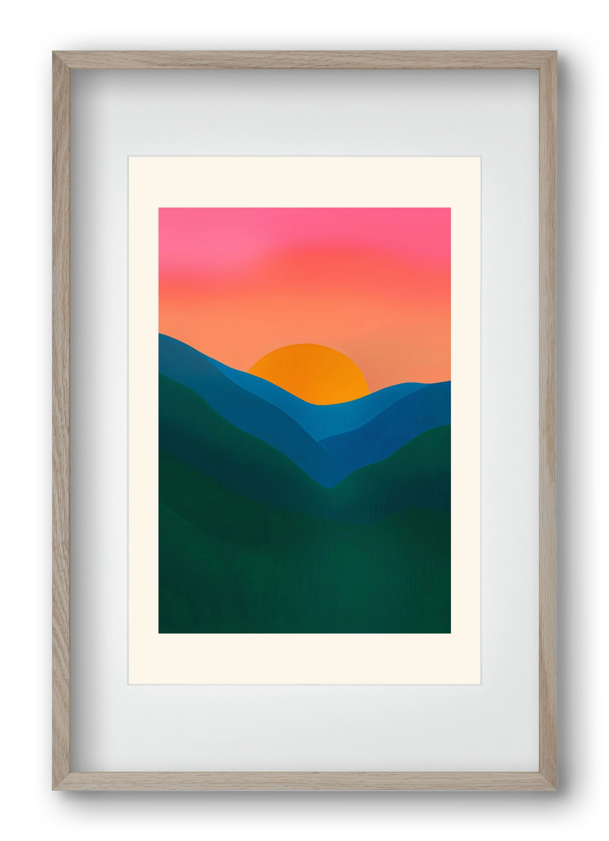 Echo , 40x60 cm (30x45 cm), Tölgy keret, paszpartuval