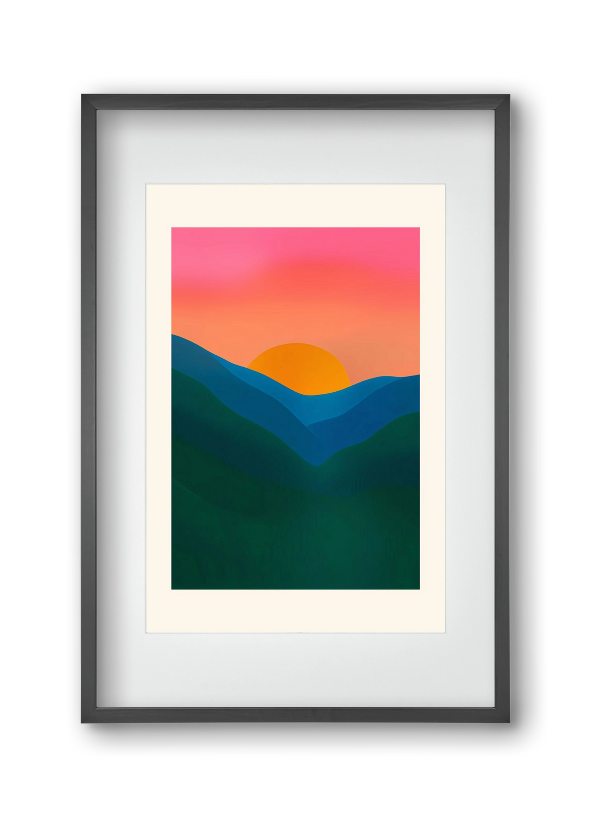 Echo , 30x45 cm (20x30 cm), Fekete keret, paszpartuval