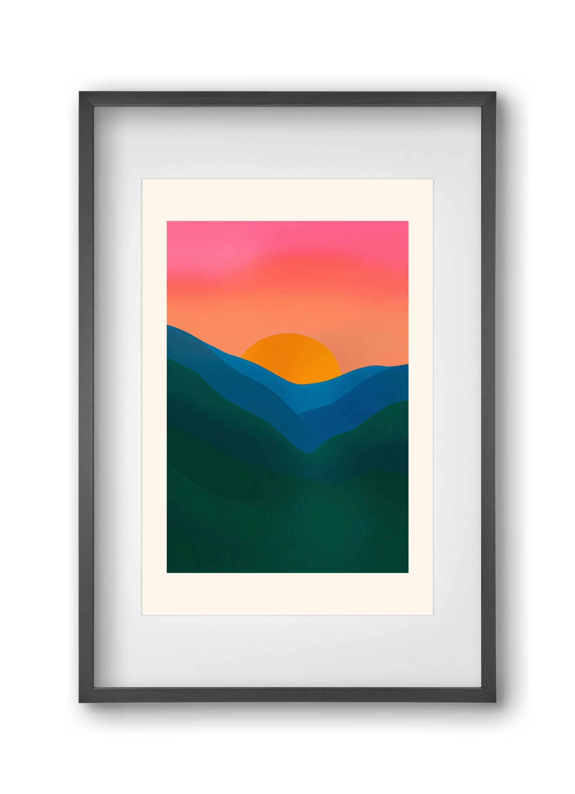 Echo , 30x45 cm (20x30 cm), Fekete keret, paszpartuval