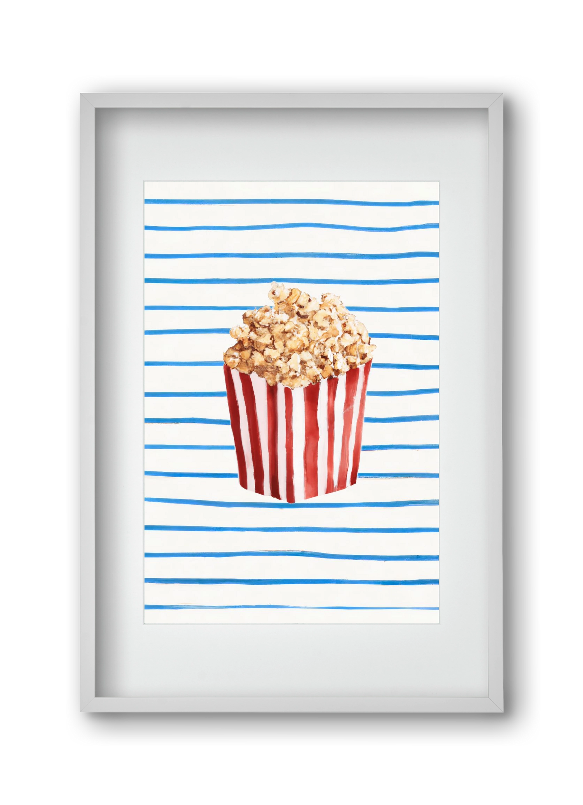 Popcorn time, 30x45 cm (20x30 cm), Fehér keret, paszpartuval