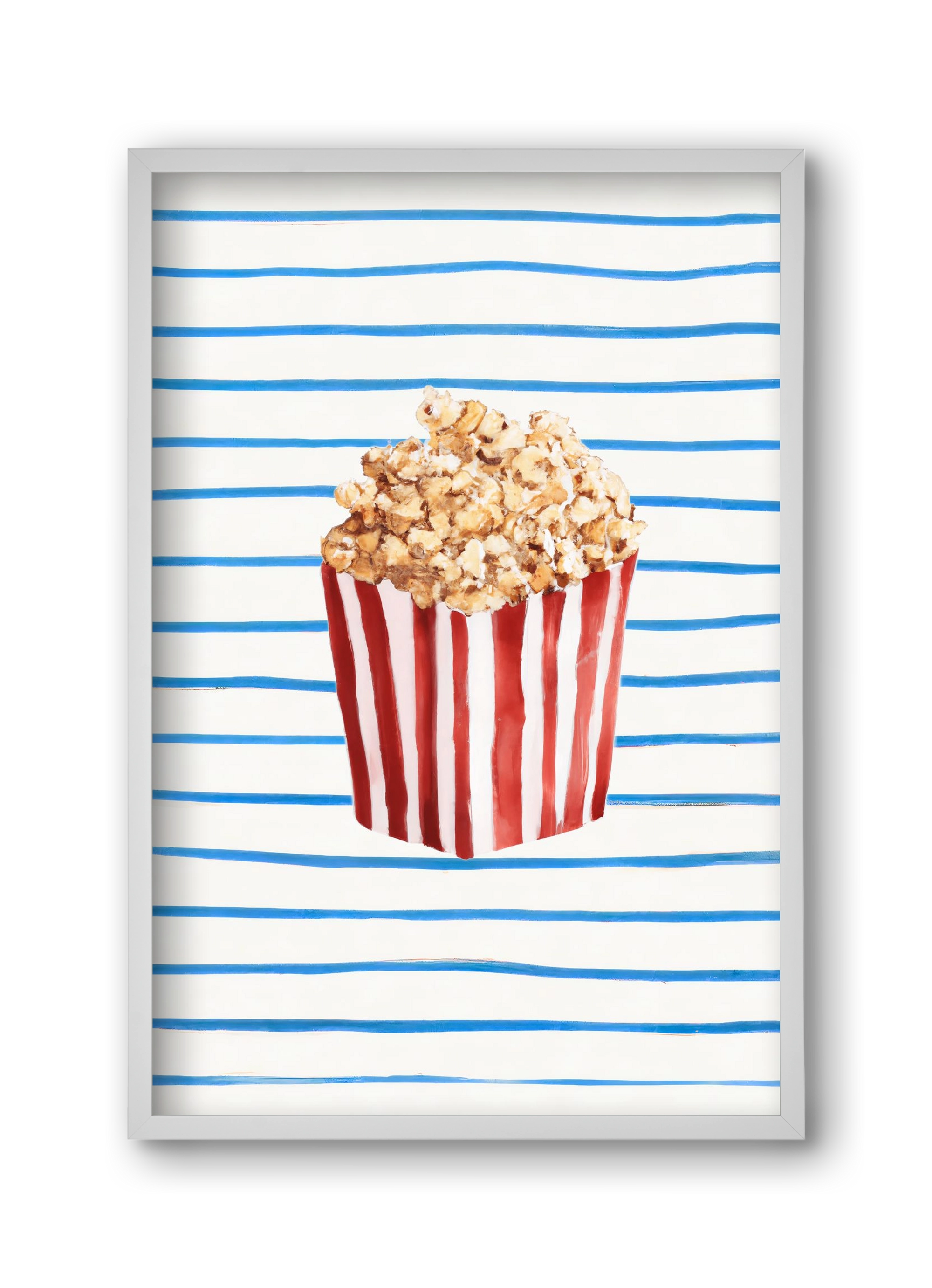 Popcorn time, 30x45 cm (30x45 cm), Fehér keret