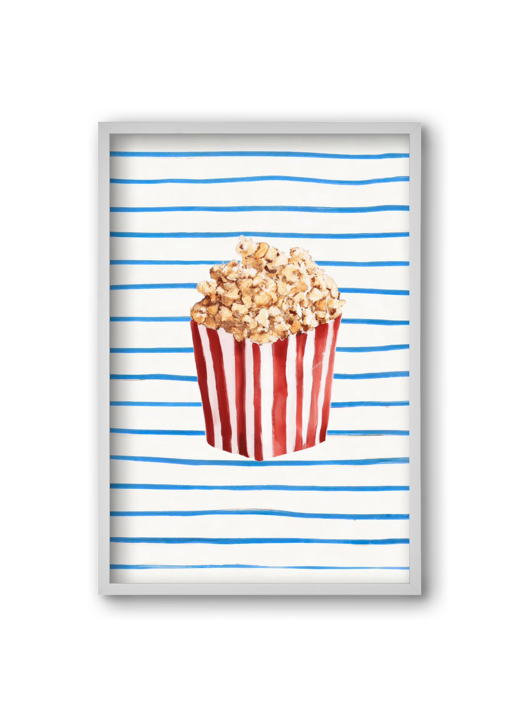 Popcorn time, 20x30 cm (20x30 cm), Fehér keret