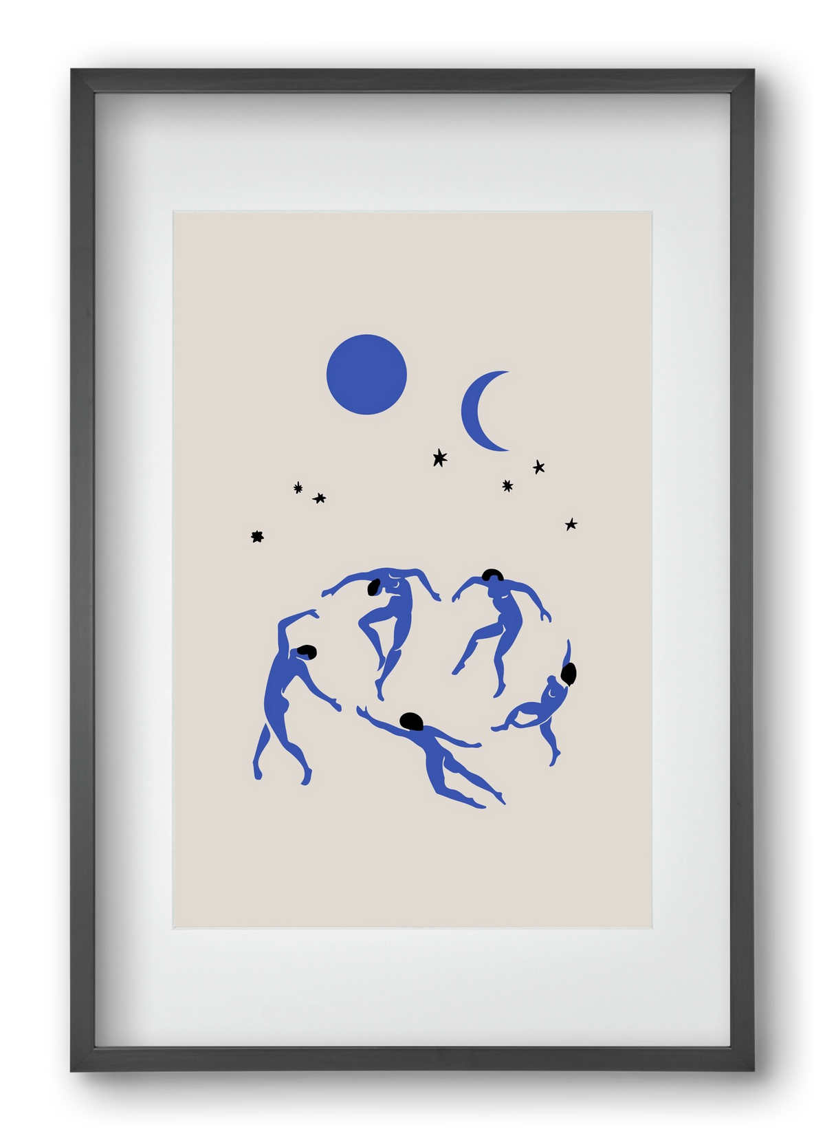 Blue Dancers, 40x60 cm (30x45 cm), Fekete keret, paszpartuval