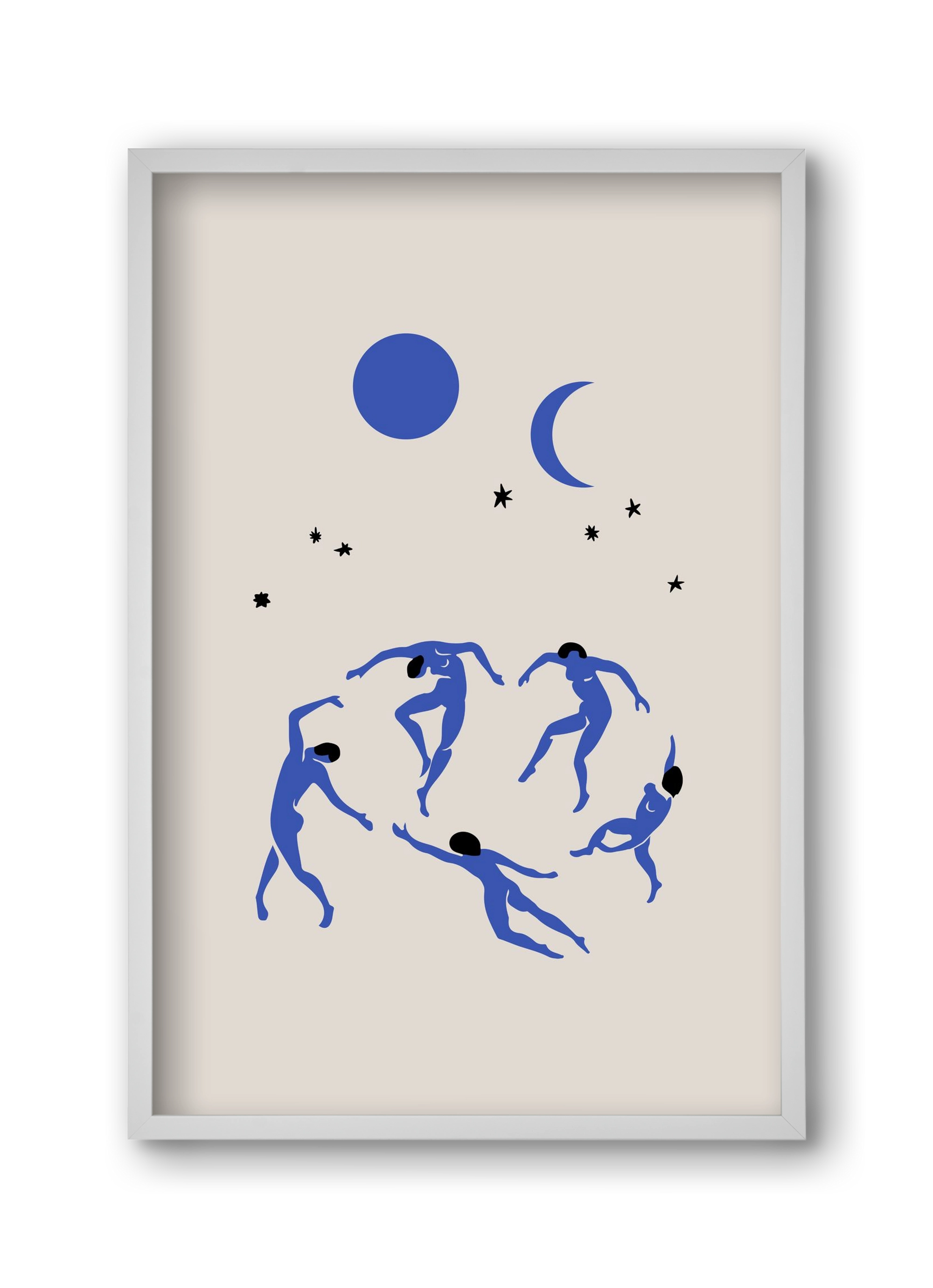 Blue Dancers, 30x45 cm (30x45 cm), Fehér keret