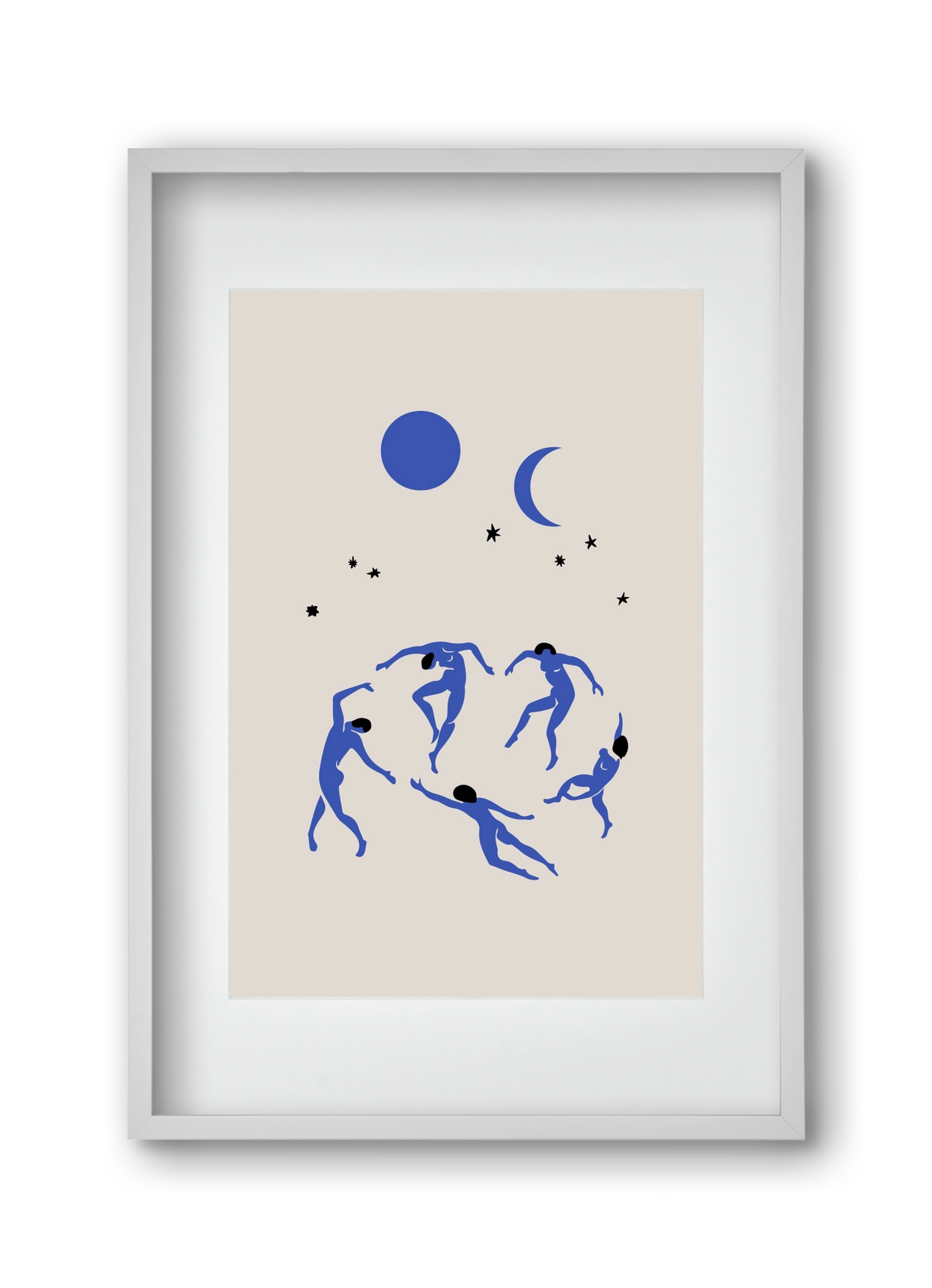Blue Dancers, 30x45 cm (20x30 cm), Fehér keret, paszpartuval