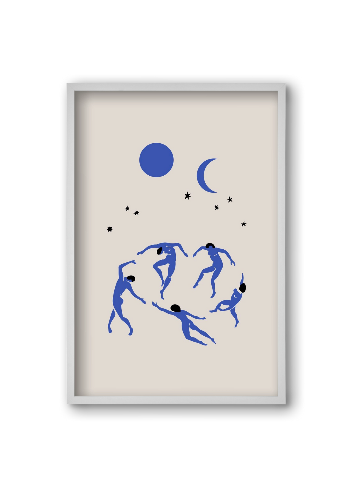 Blue Dancers, 20x30 cm (20x30 cm), Fehér keret