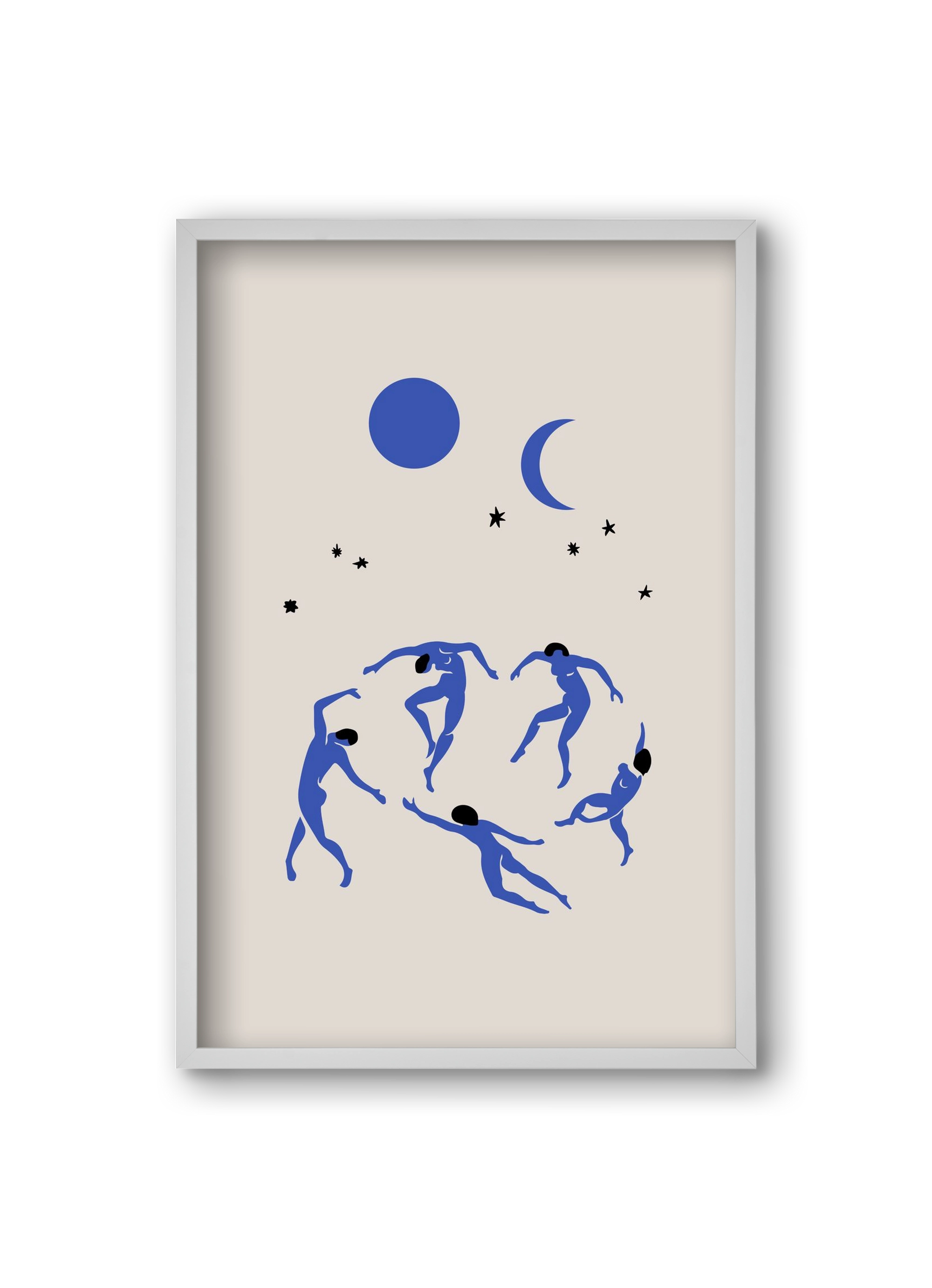 Blue Dancers, 20x30 cm (20x30 cm), Fehér keret