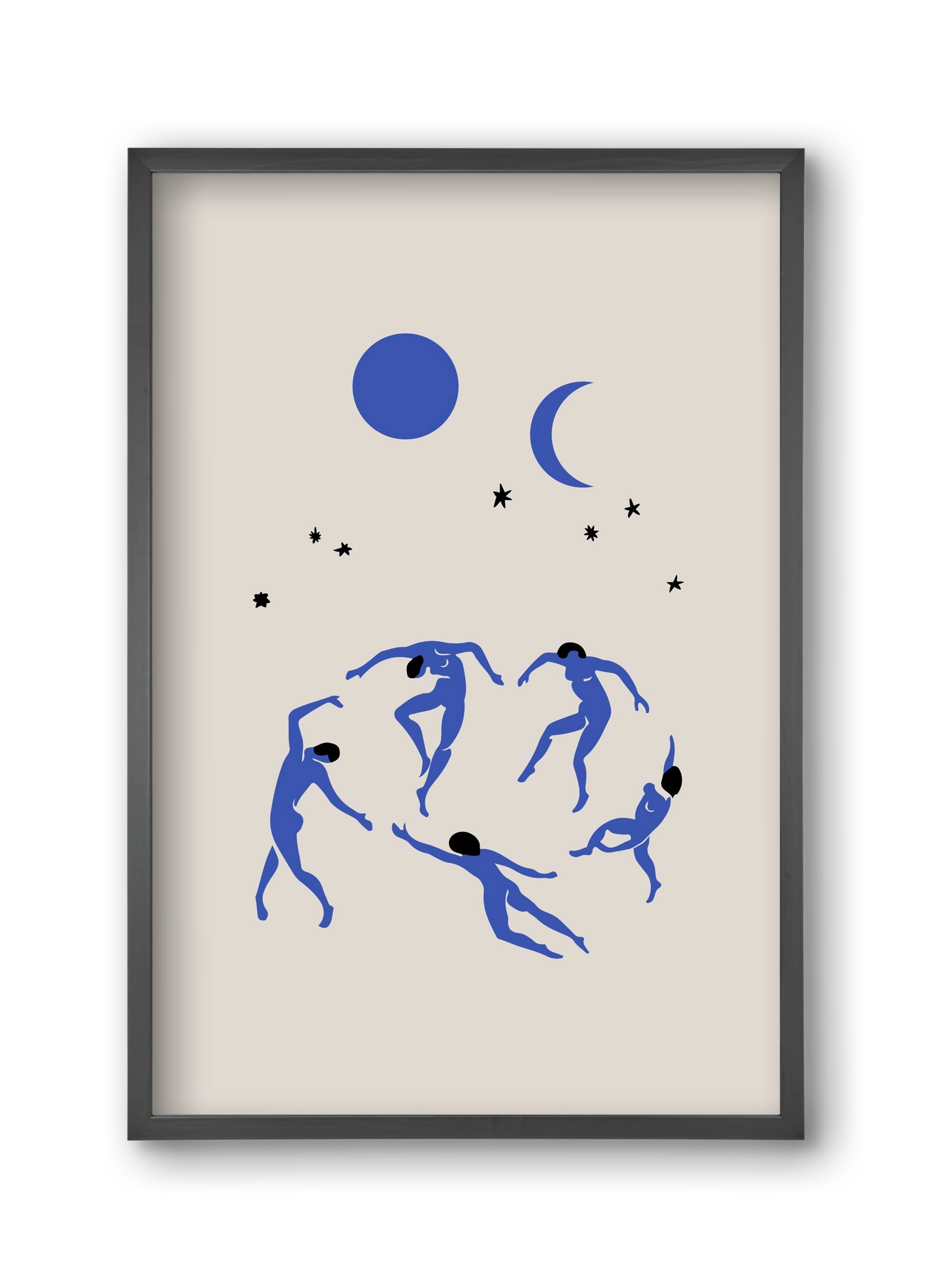 Blue Dancers, 30x45 cm (30x45 cm), Fekete keret