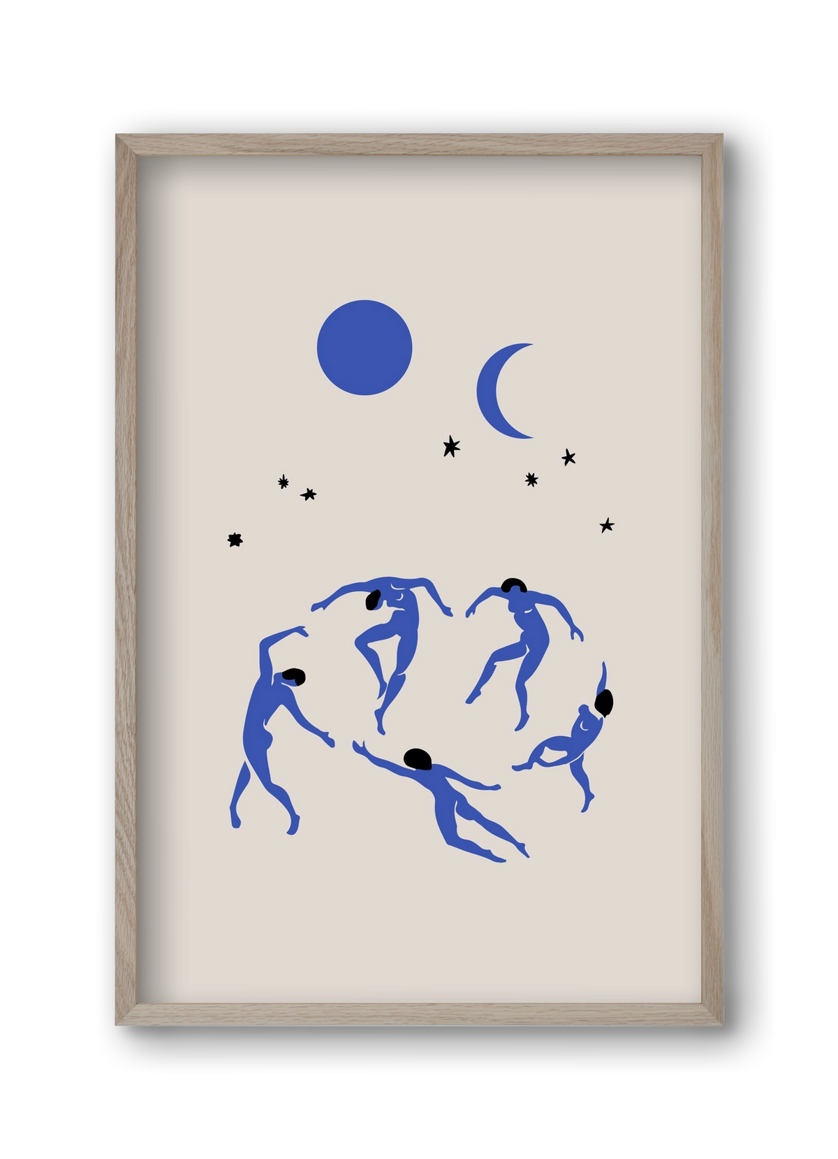 Blue Dancers, 30x45 cm (30x45 cm), Tölgy keret