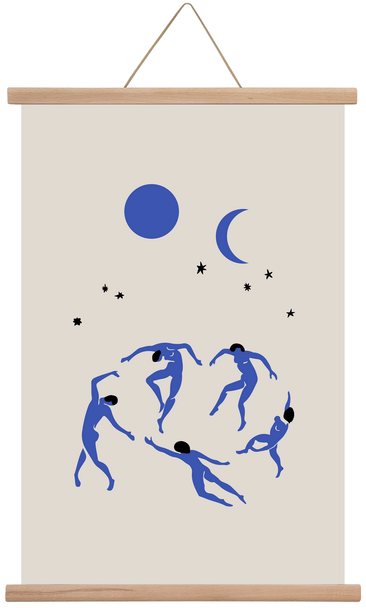 Blue Dancers, 40x60 cm (40x60 cm), Tölgy akasztó