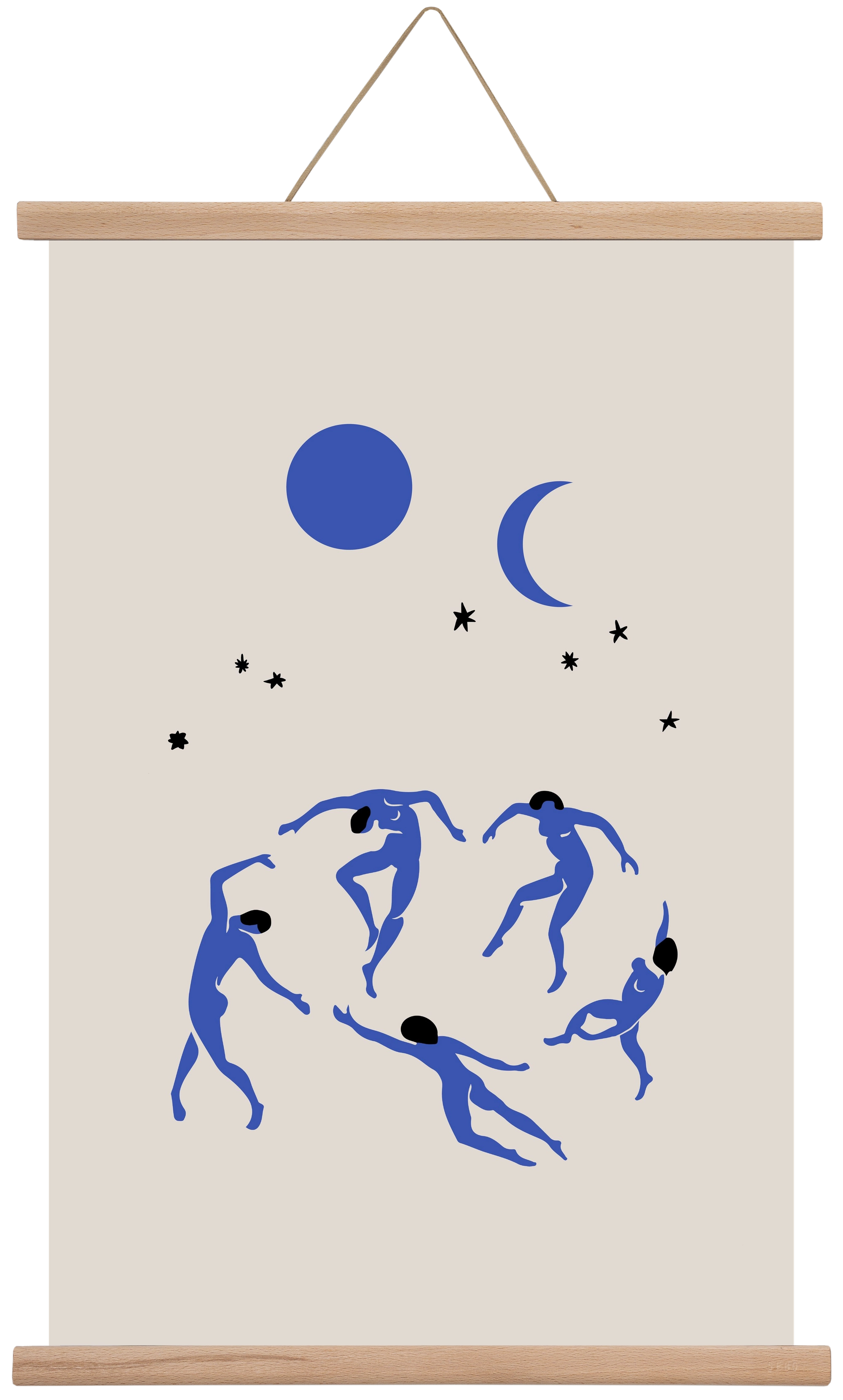 Blue Dancers, 40x60 cm (40x60 cm), Tölgy akasztó