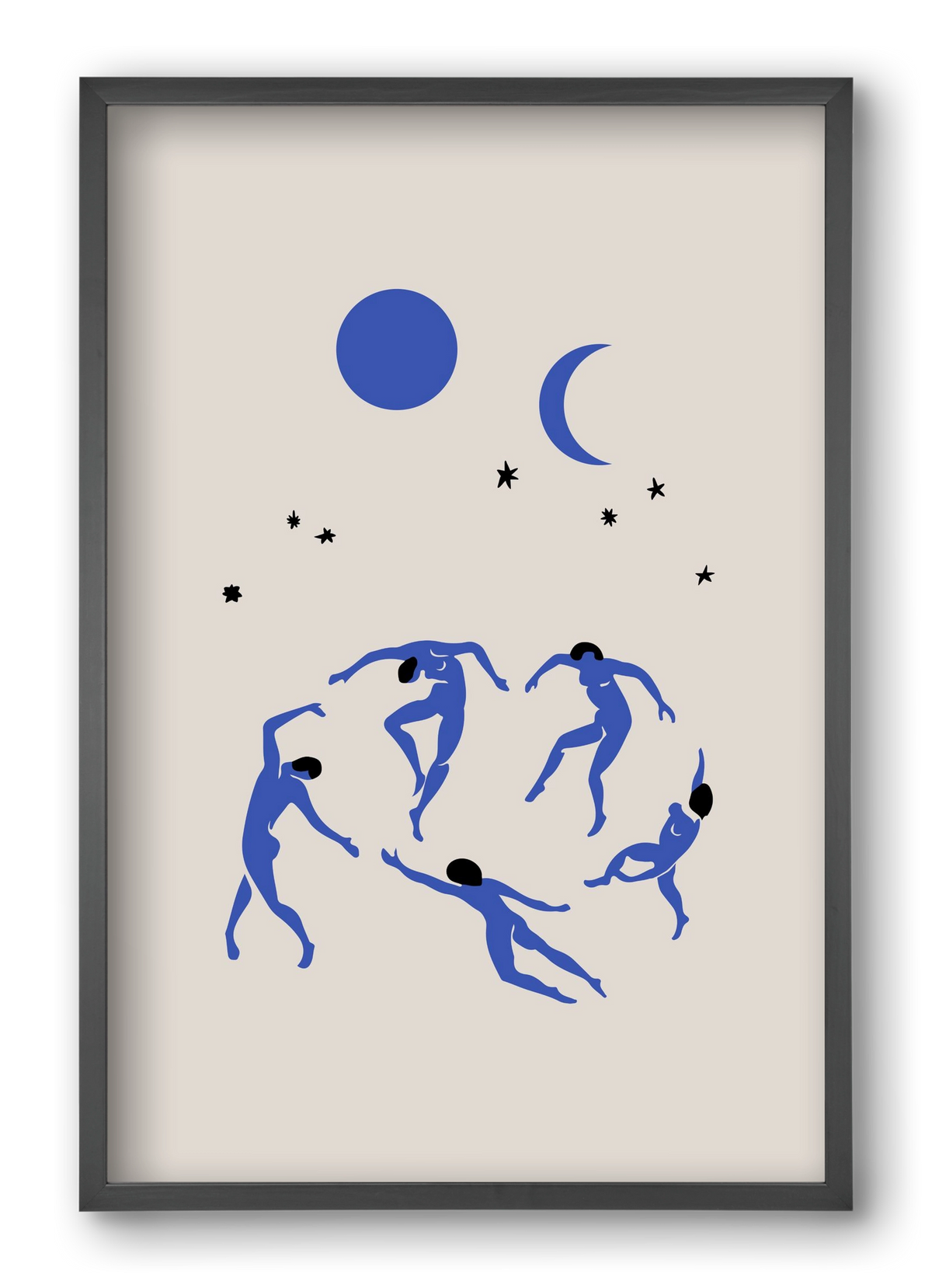 Blue Dancers, 40x60 cm (40x60 cm), Fekete keret