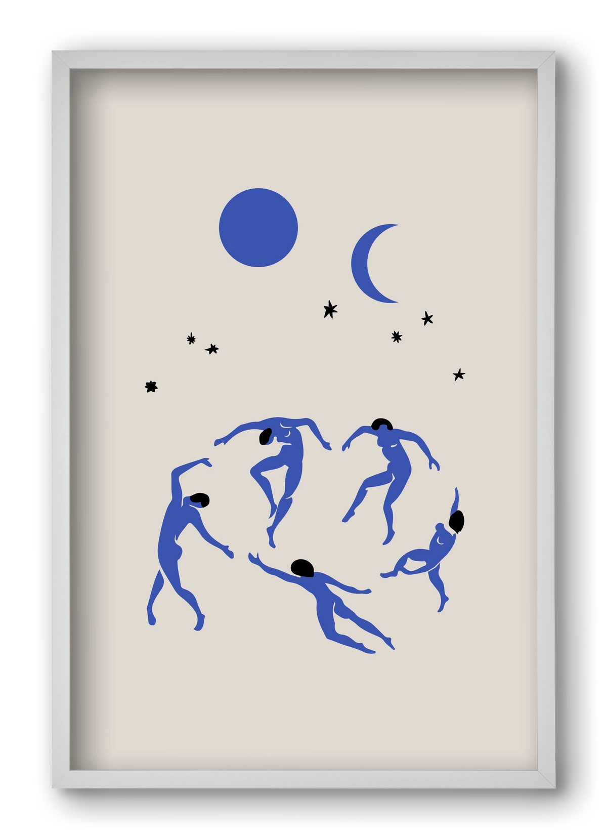 Blue Dancers, 40x60 cm (40x60 cm), Fehér keret