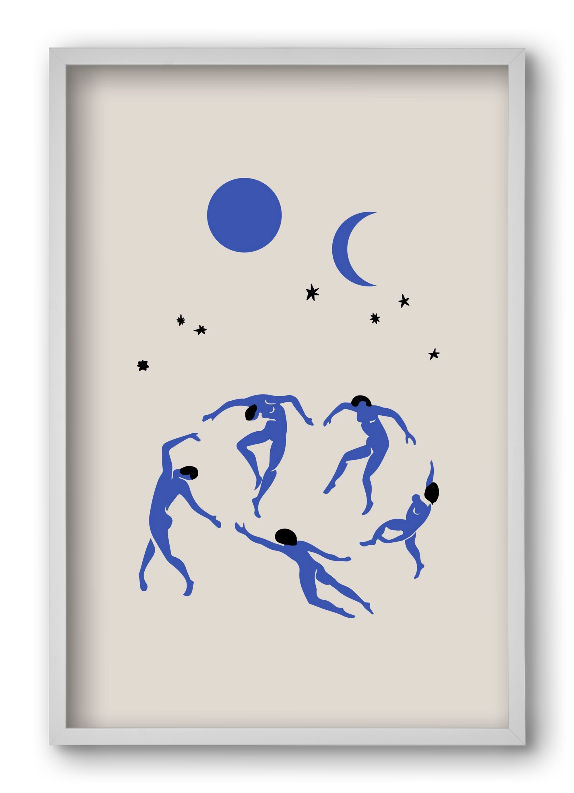 Blue Dancers, 40x60 cm (40x60 cm), Fehér keret