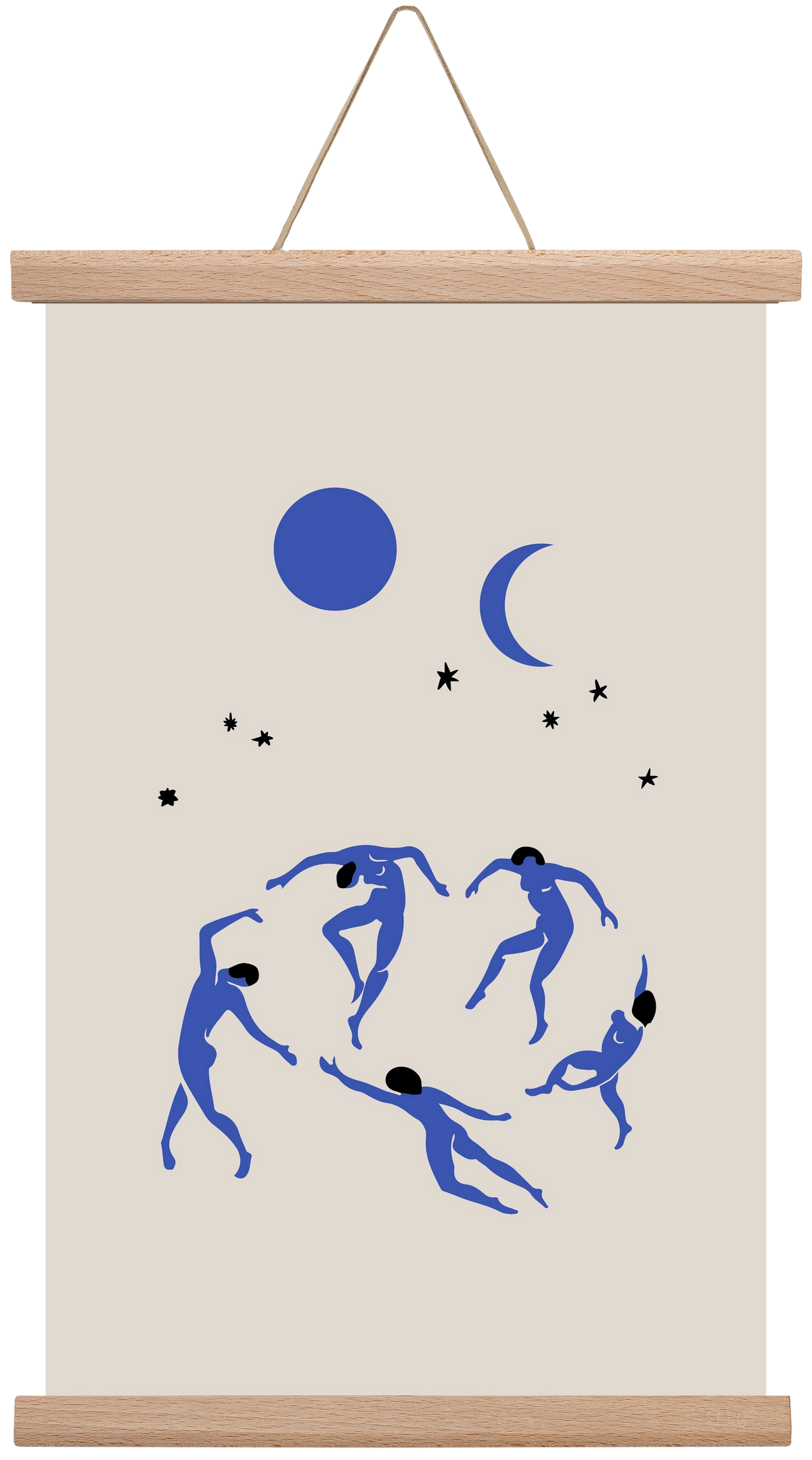 Blue Dancers, 30x45 cm (30x45 cm), Tölgy akasztó