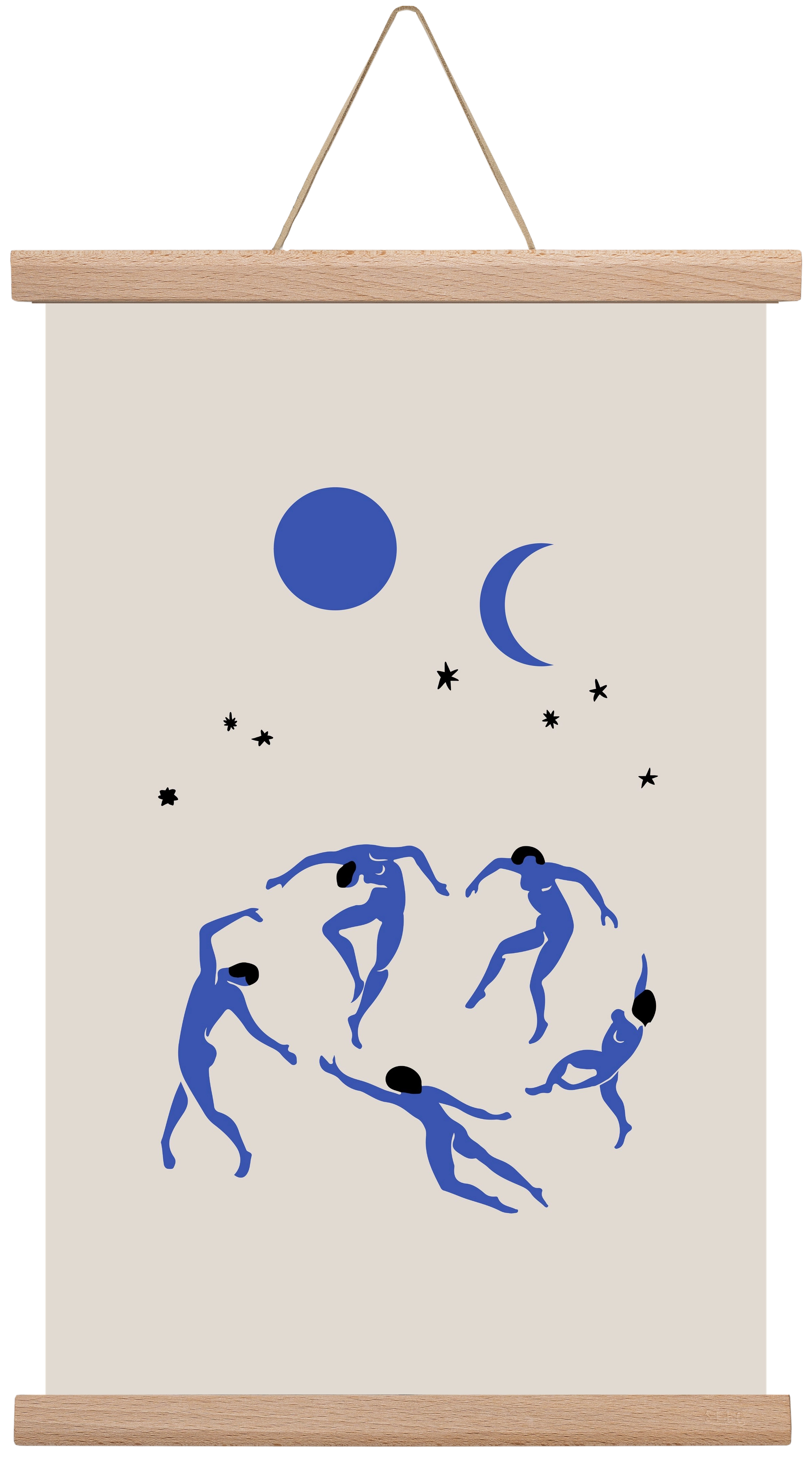 Blue Dancers, 30x45 cm (30x45 cm), Tölgy akasztó