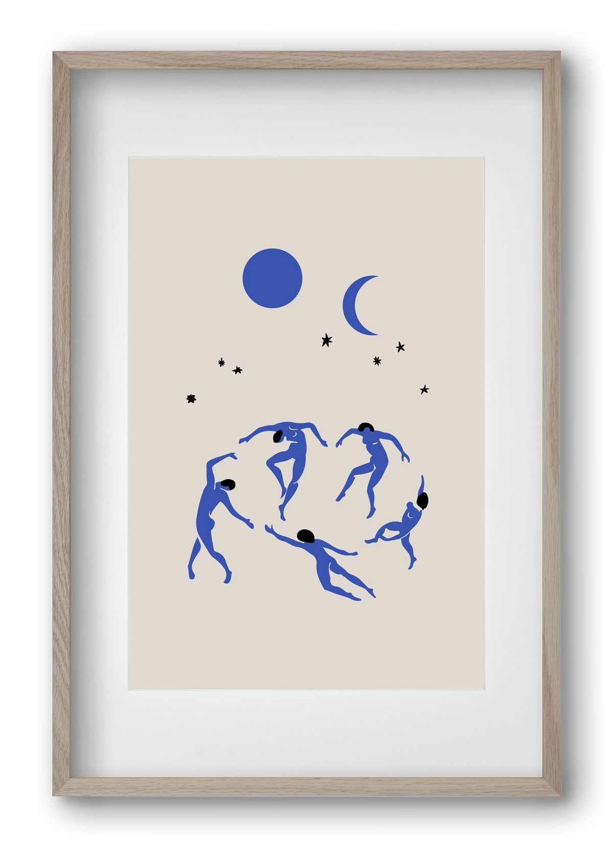 Blue Dancers, 40x60 cm (30x45 cm), Tölgy keret, paszpartuval