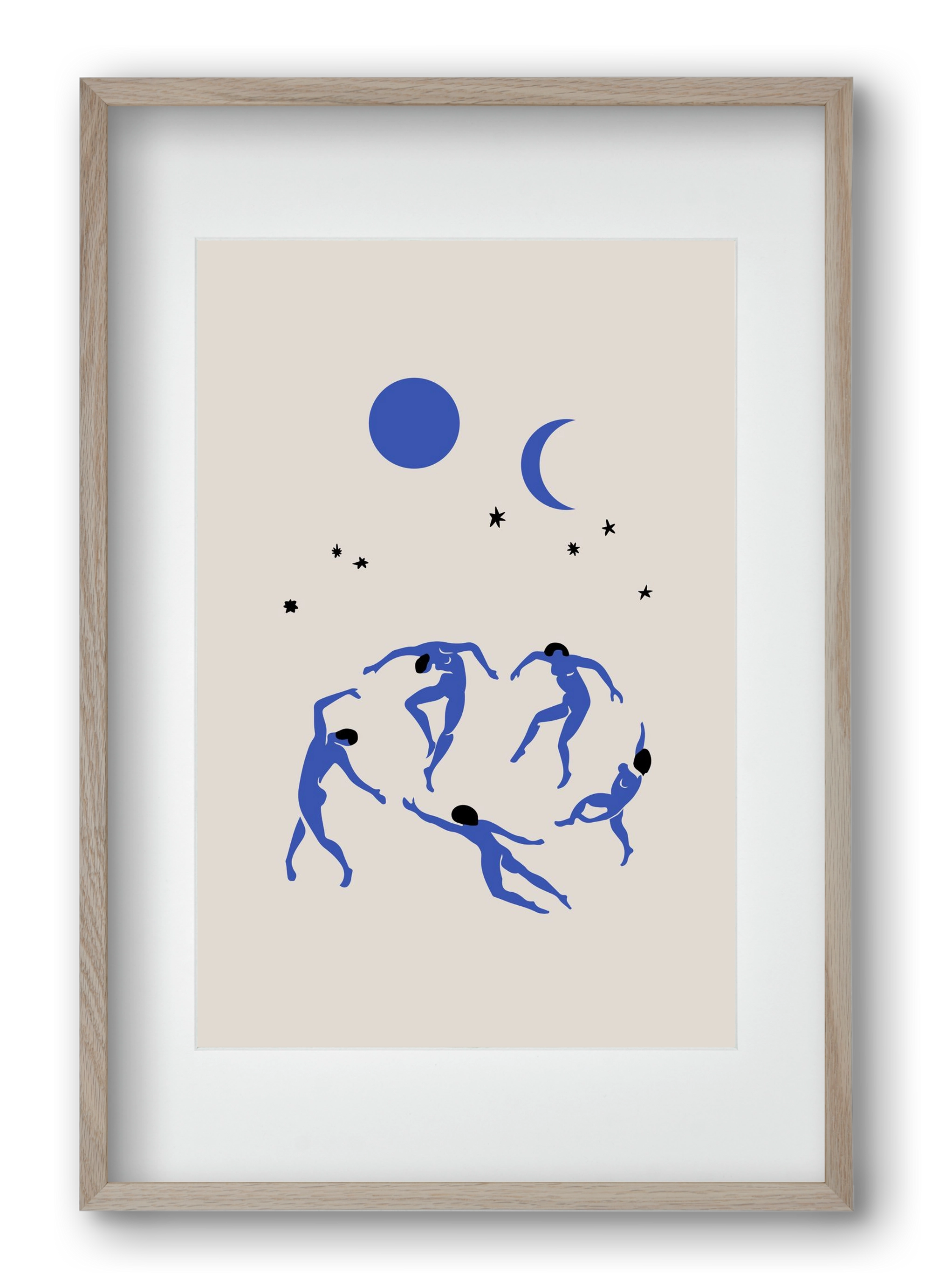 Blue Dancers, 40x60 cm (30x45 cm), Tölgy keret, paszpartuval