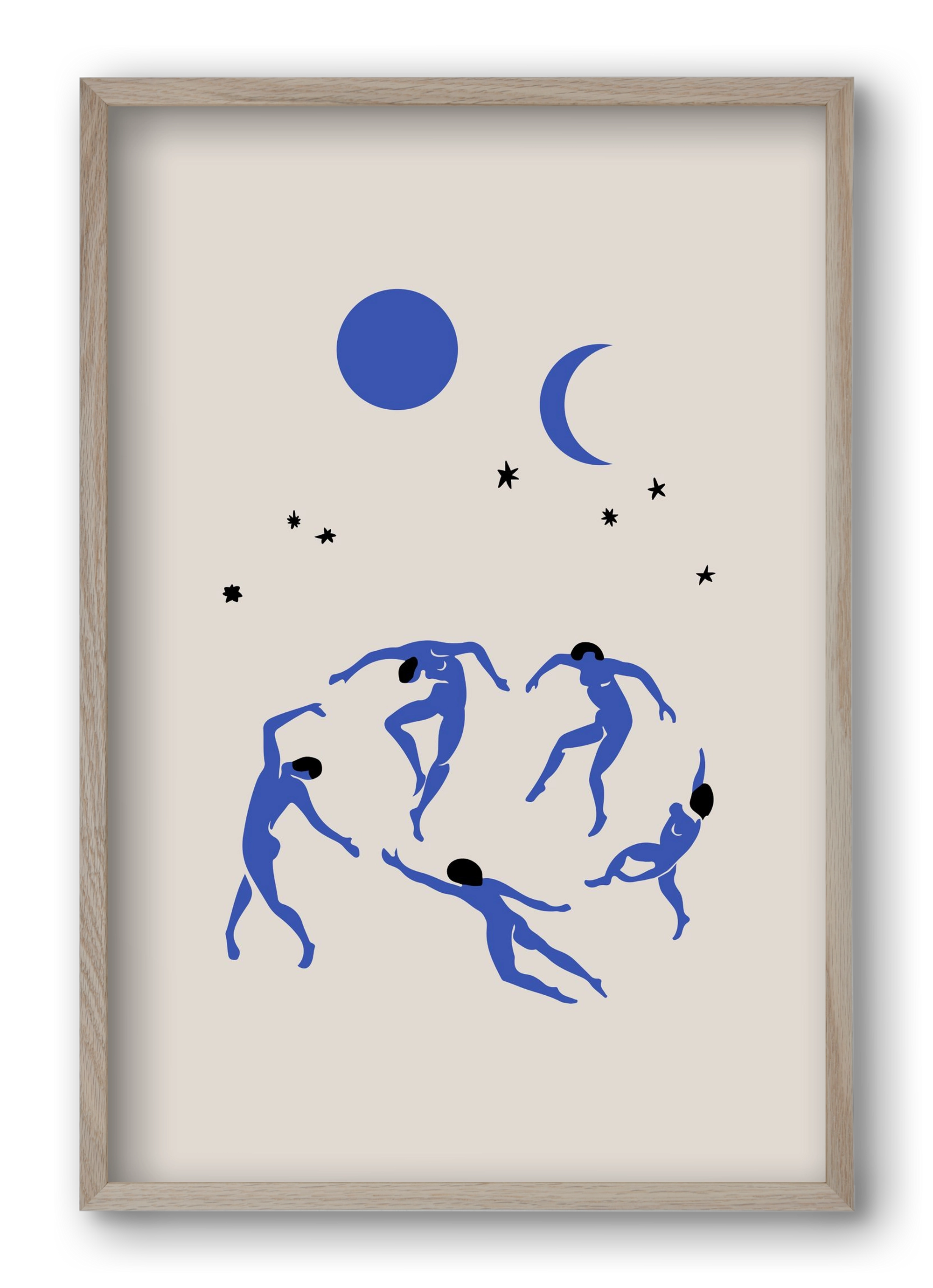 Blue Dancers, 40x60 cm (40x60 cm), Tölgy keret