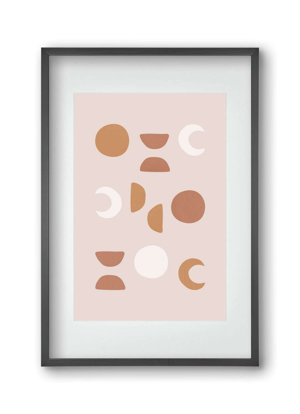 Blush Moon Phases, 30x45 cm (20x30 cm), Fekete keret, paszpartuval