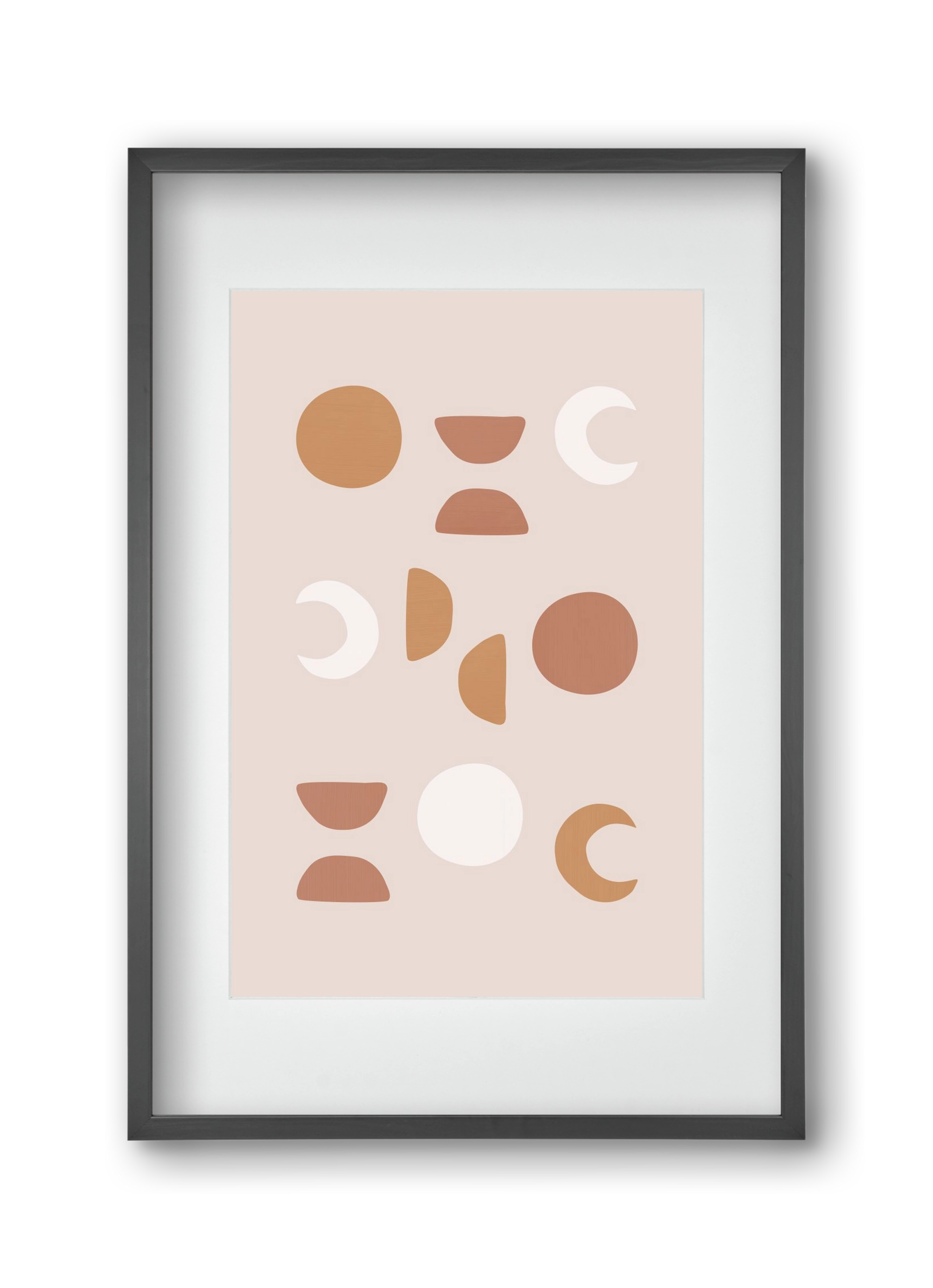 Blush Moon Phases, 30x45 cm (20x30 cm), Fekete keret, paszpartuval