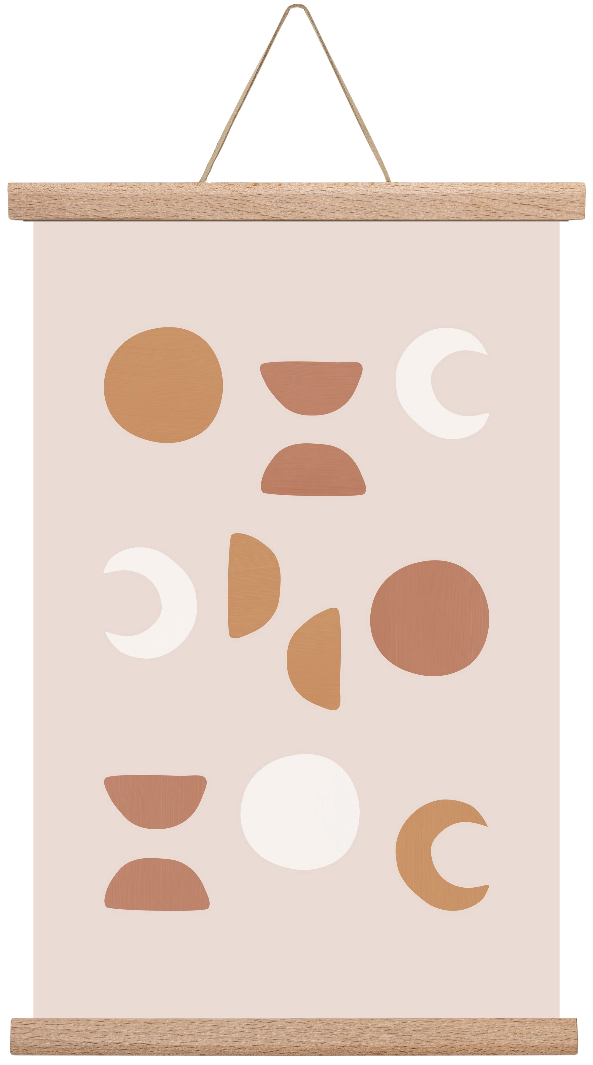 Blush Moon Phases, 30x45 cm (30x45 cm), Tölgy akasztó
