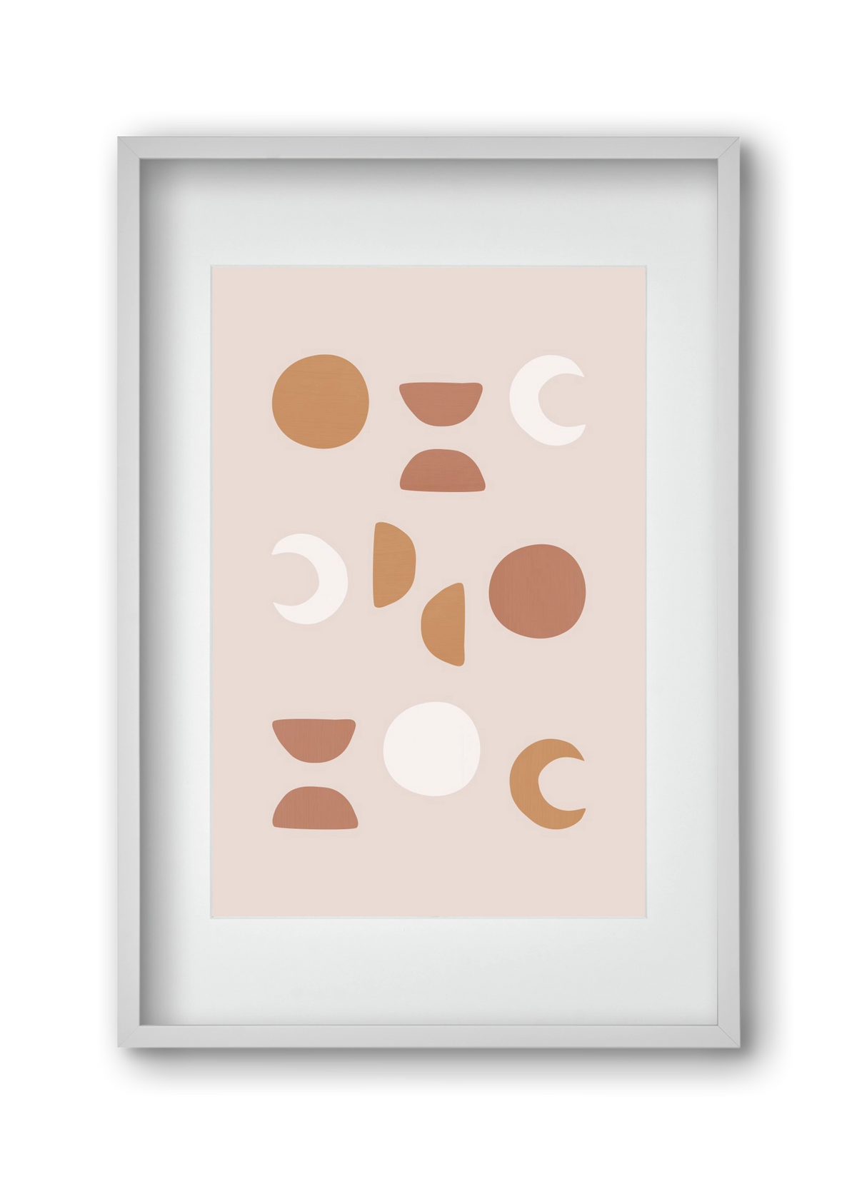 Blush Moon Phases, 30x45 cm (20x30 cm), Fehér keret, paszpartuval