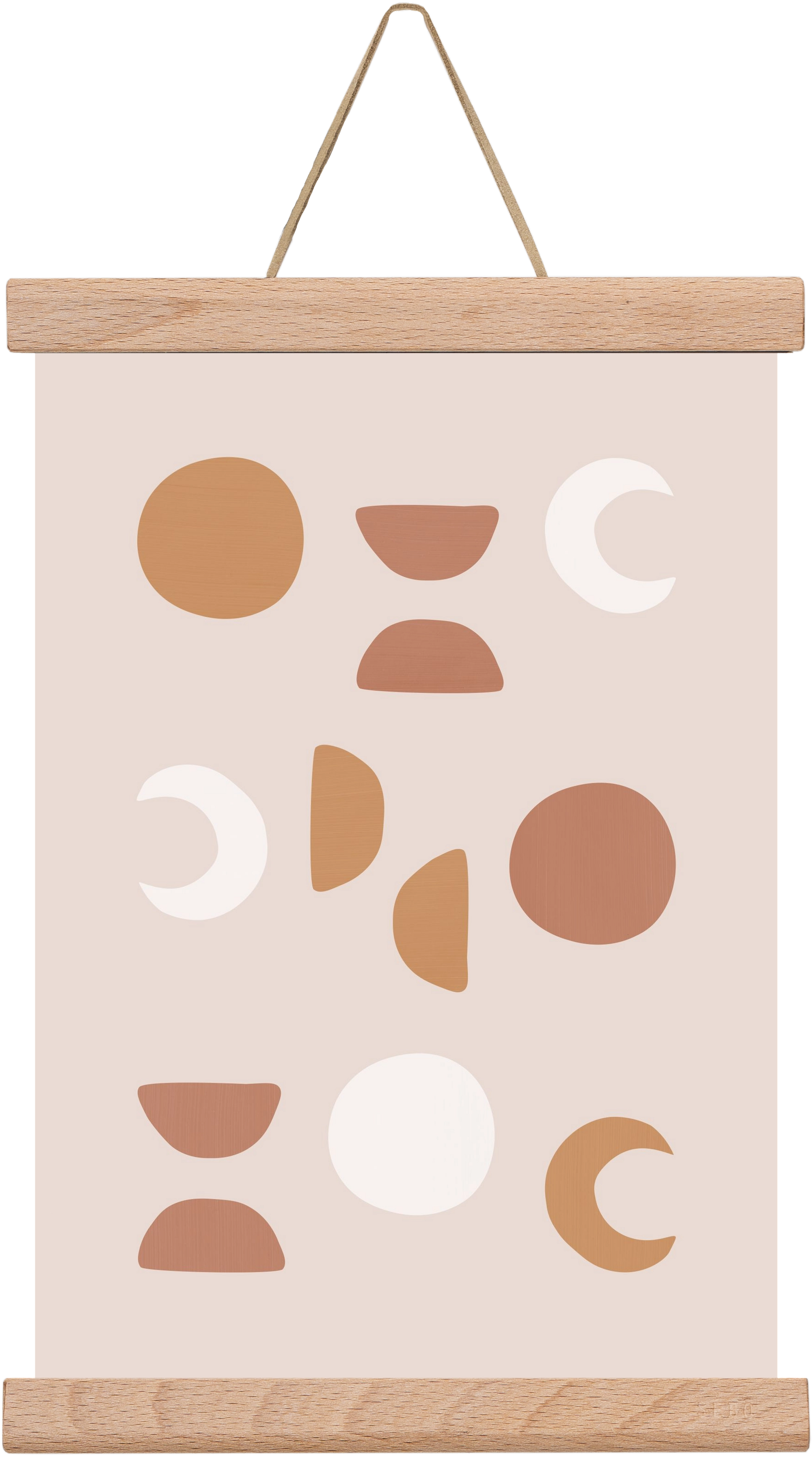 Blush Moon Phases, 20x30 cm (20x30 cm), Tölgy akasztó