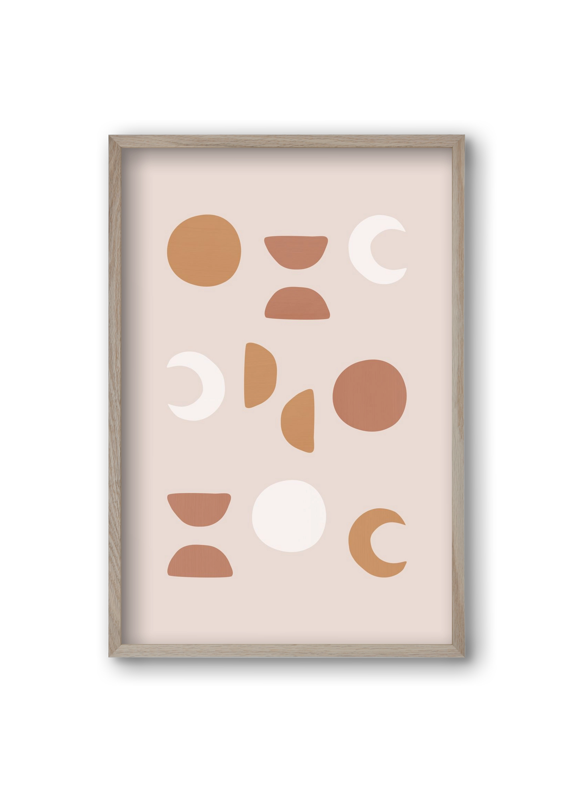 Blush Moon Phases, 20x30 cm (20x30 cm), Tölgy keret