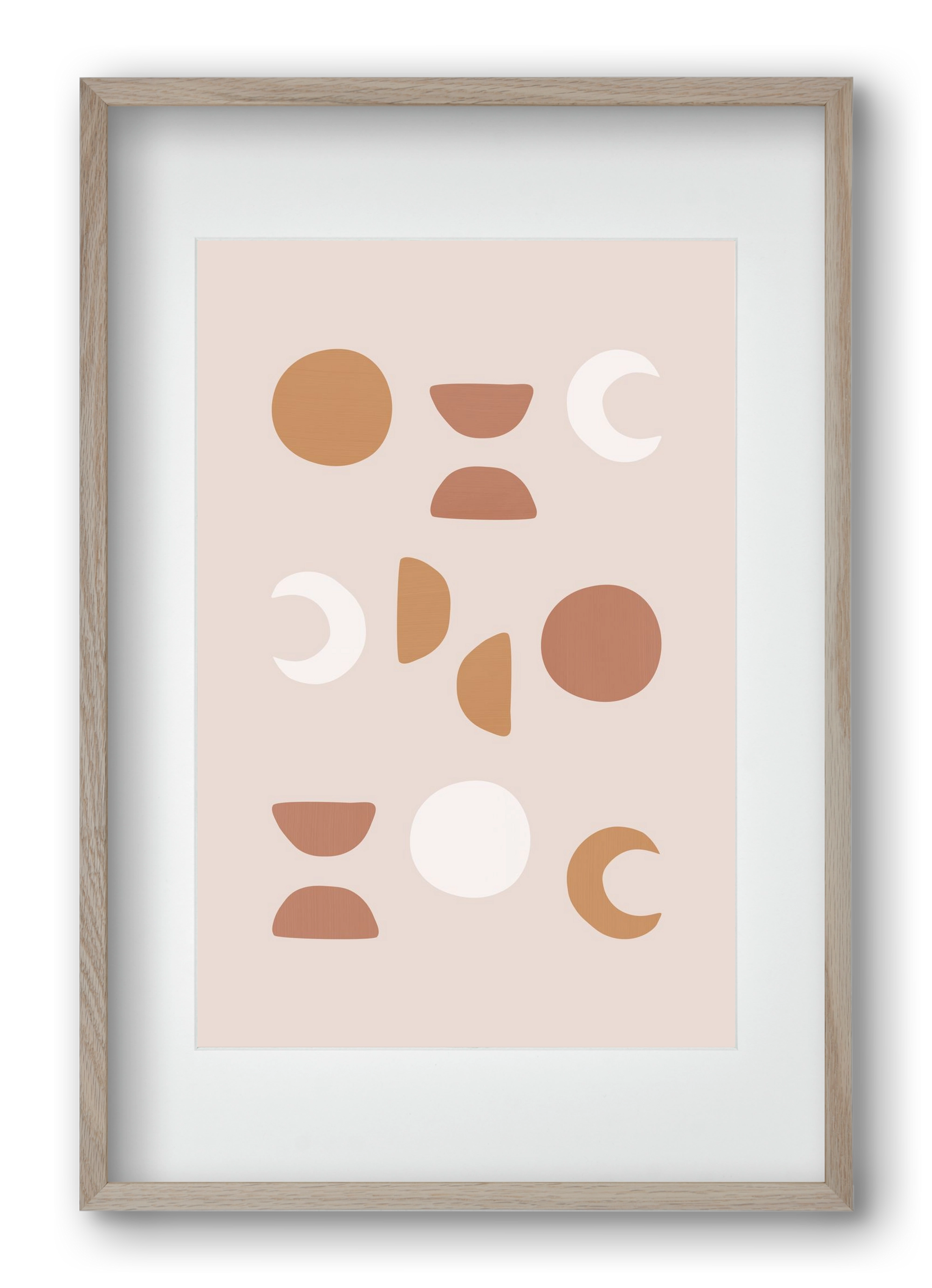 Blush Moon Phases, 40x60 cm (30x45 cm), Tölgy keret, paszpartuval