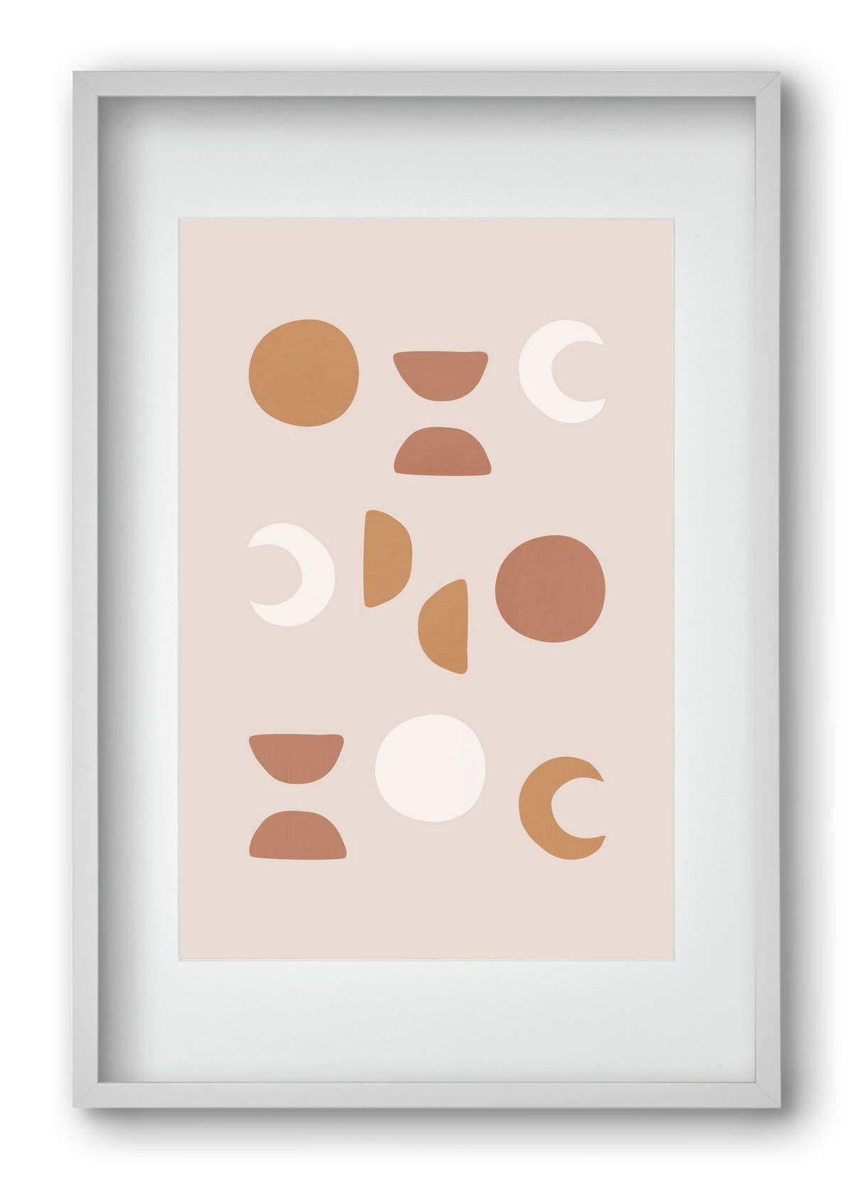 Blush Moon Phases, 40x60 cm (30x45 cm), Fehér keret, paszpartuval