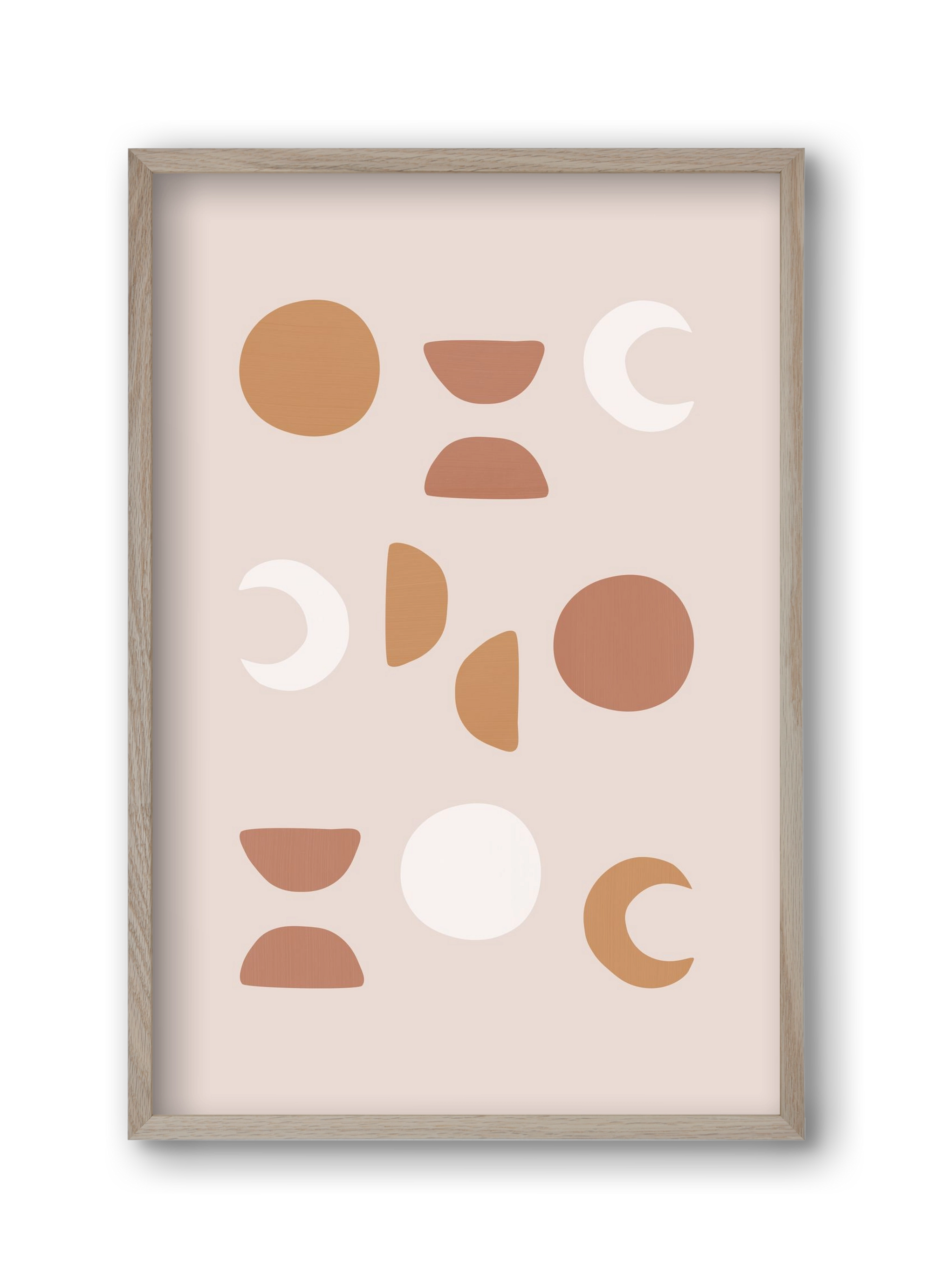 Blush Moon Phases, 30x45 cm (30x45 cm), Tölgy keret