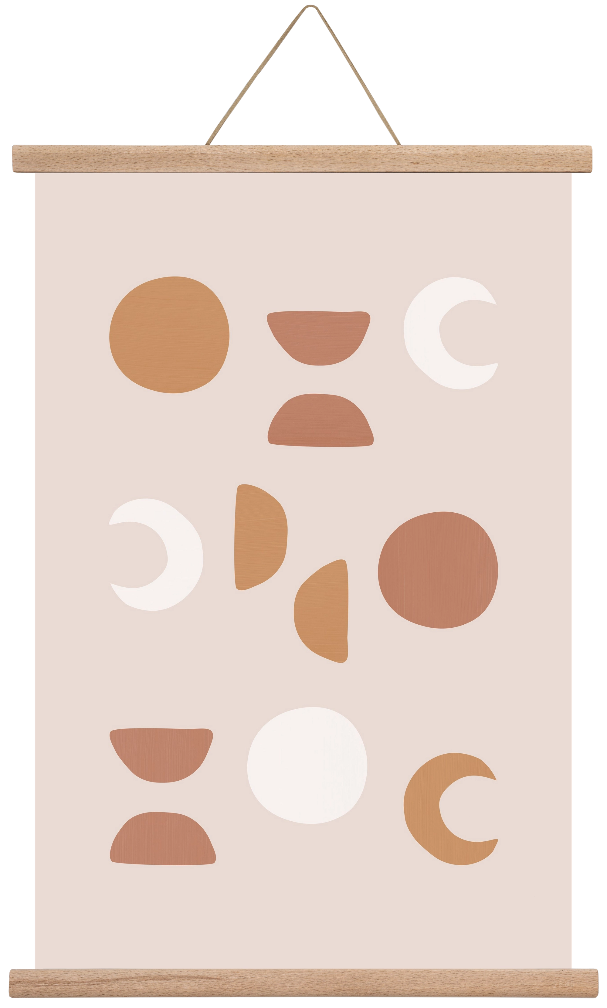 Blush Moon Phases, 40x60 cm (40x60 cm), Tölgy akasztó
