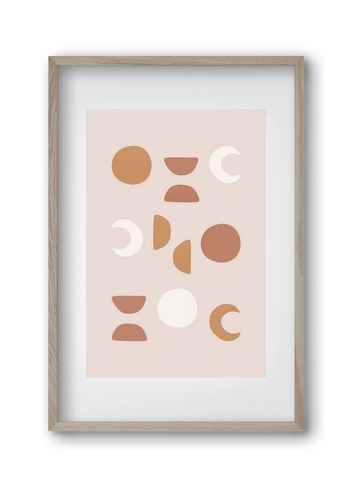 Blush Moon Phases, 30x45 cm (20x30 cm), Tölgy keret, paszpartuval