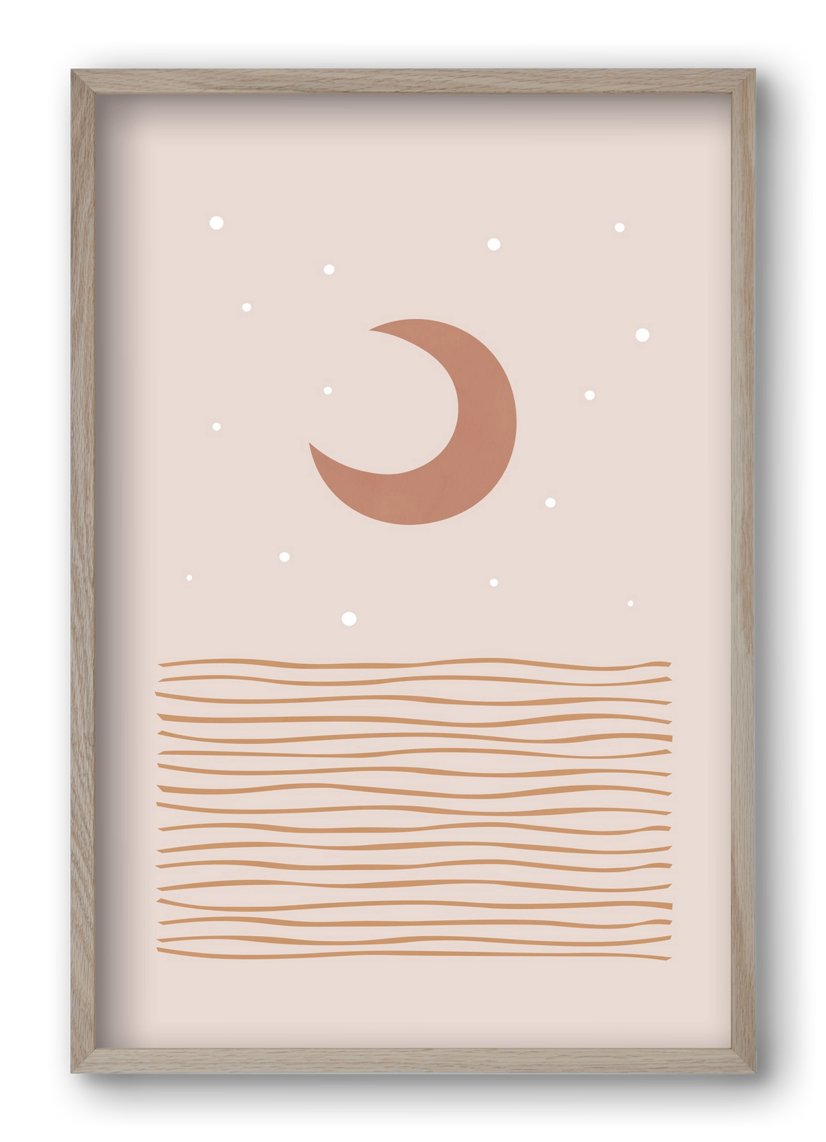 Blush Moon, 40x60 cm (40x60 cm), Tölgy keret