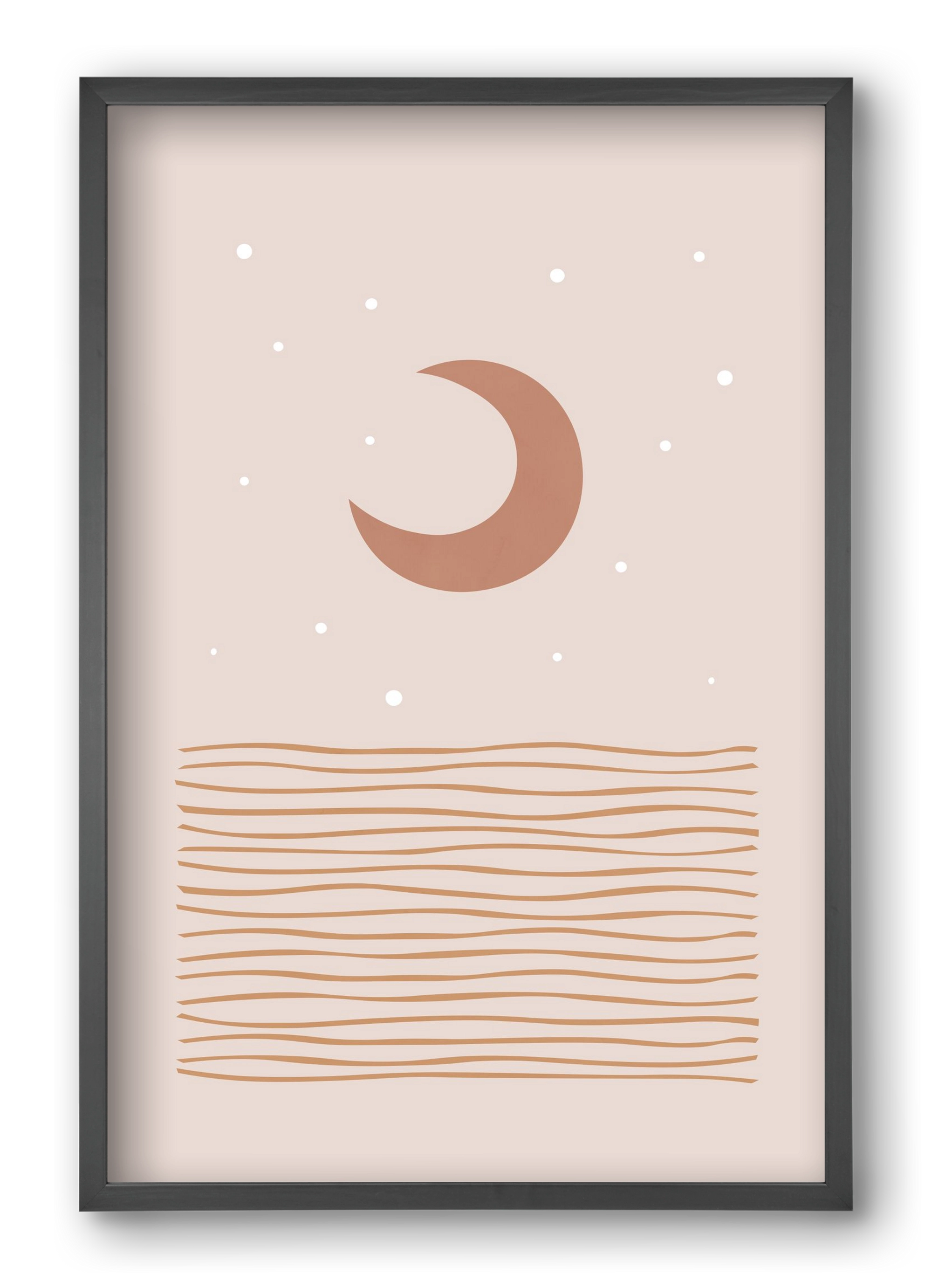 Blush Moon, 40x60 cm (40x60 cm), Fekete keret