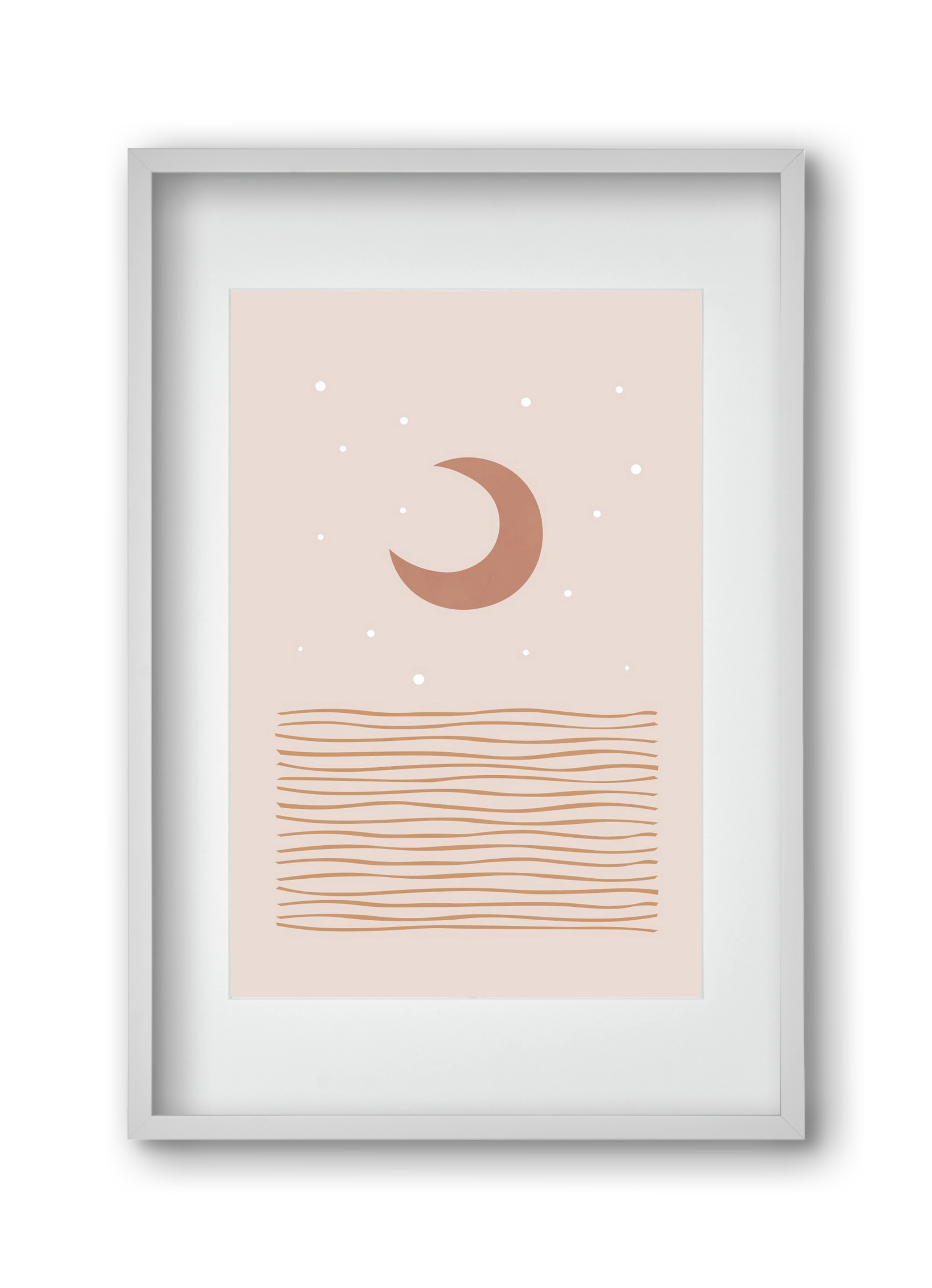 Blush Moon, 30x45 cm (20x30 cm), Fehér keret, paszpartuval