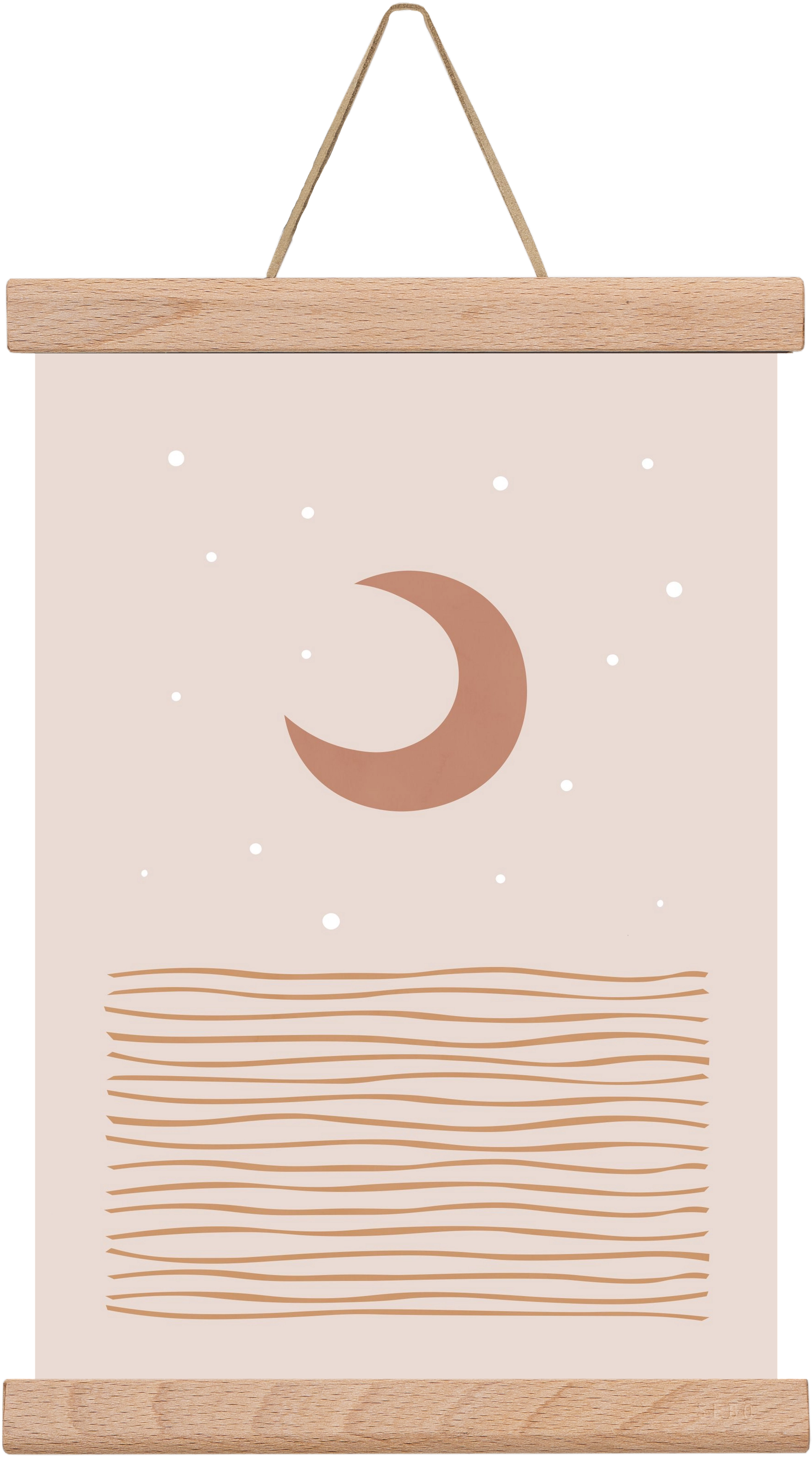 Blush Moon, 20x30 cm (20x30 cm), Tölgy akasztó