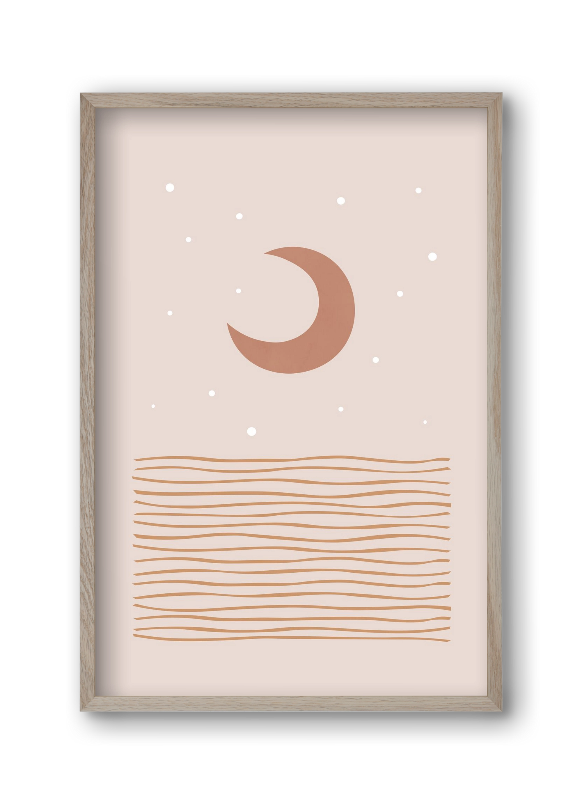 Blush Moon, 30x45 cm (30x45 cm), Tölgy keret