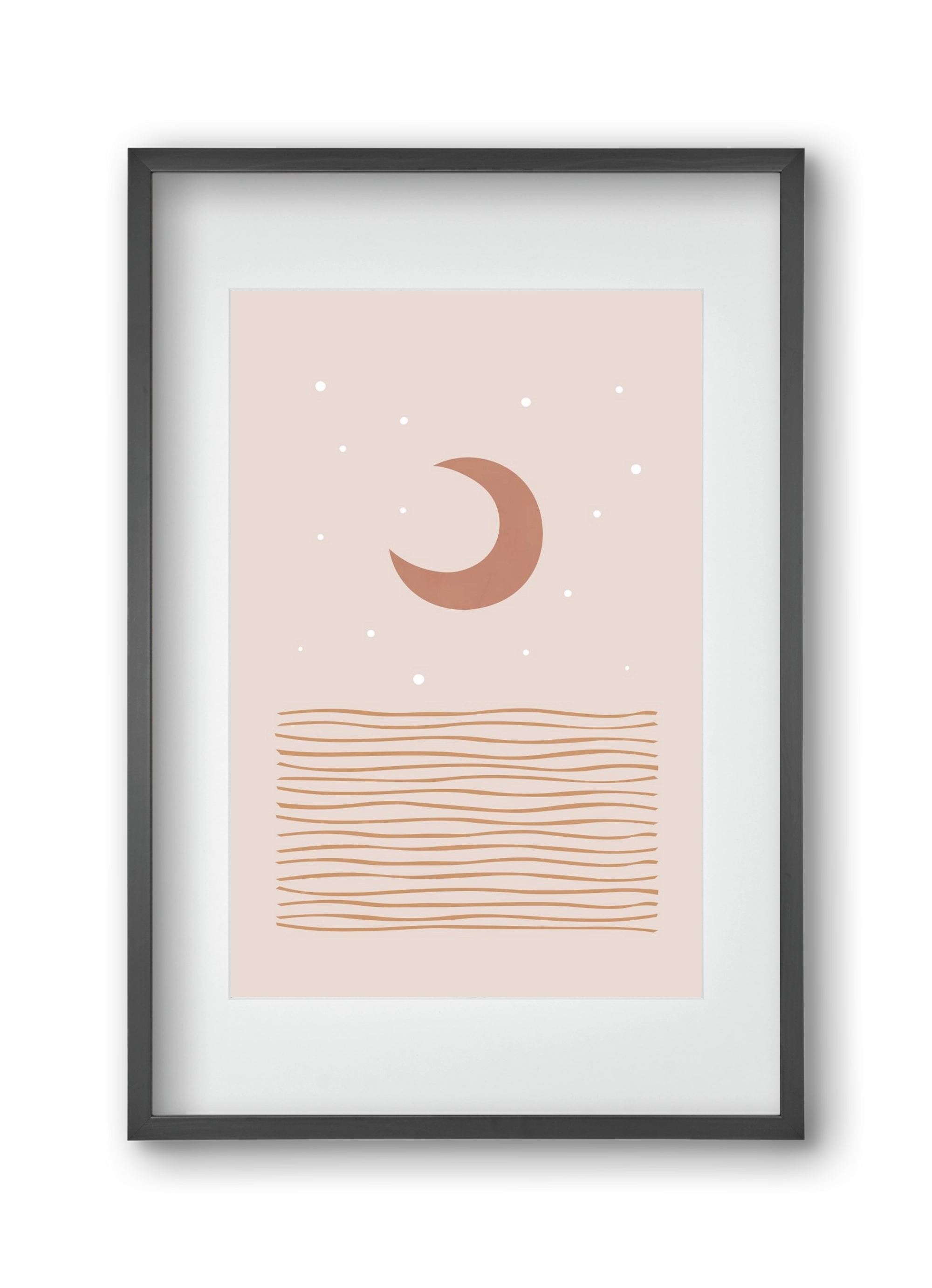 Blush Moon, 30x45 cm (20x30 cm), Fekete keret, paszpartuval