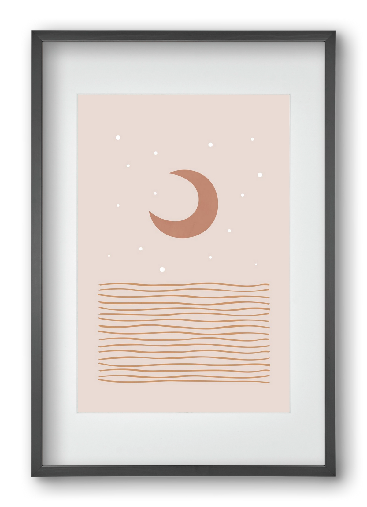 Blush Moon, 40x60 cm (30x45 cm), Fekete keret, paszpartuval