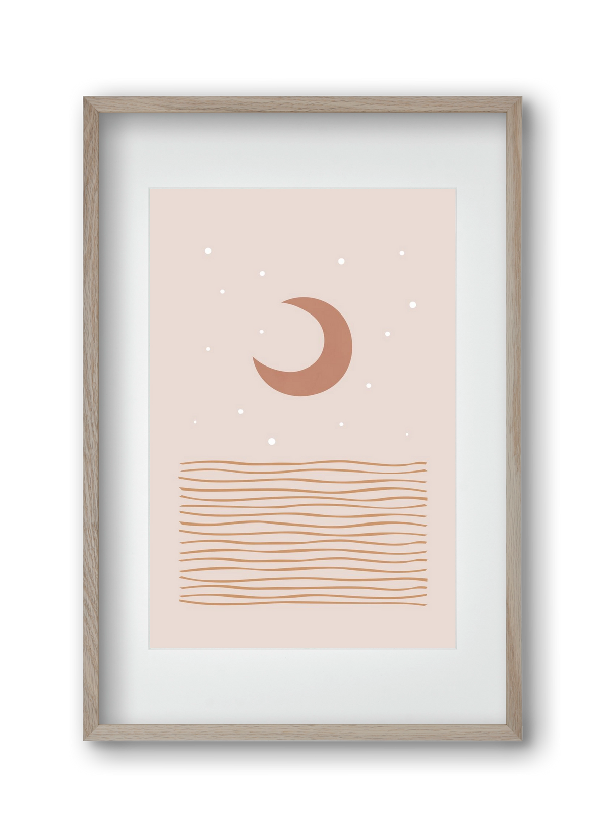 Blush Moon, 30x45 cm (20x30 cm), Tölgy keret, paszpartuval