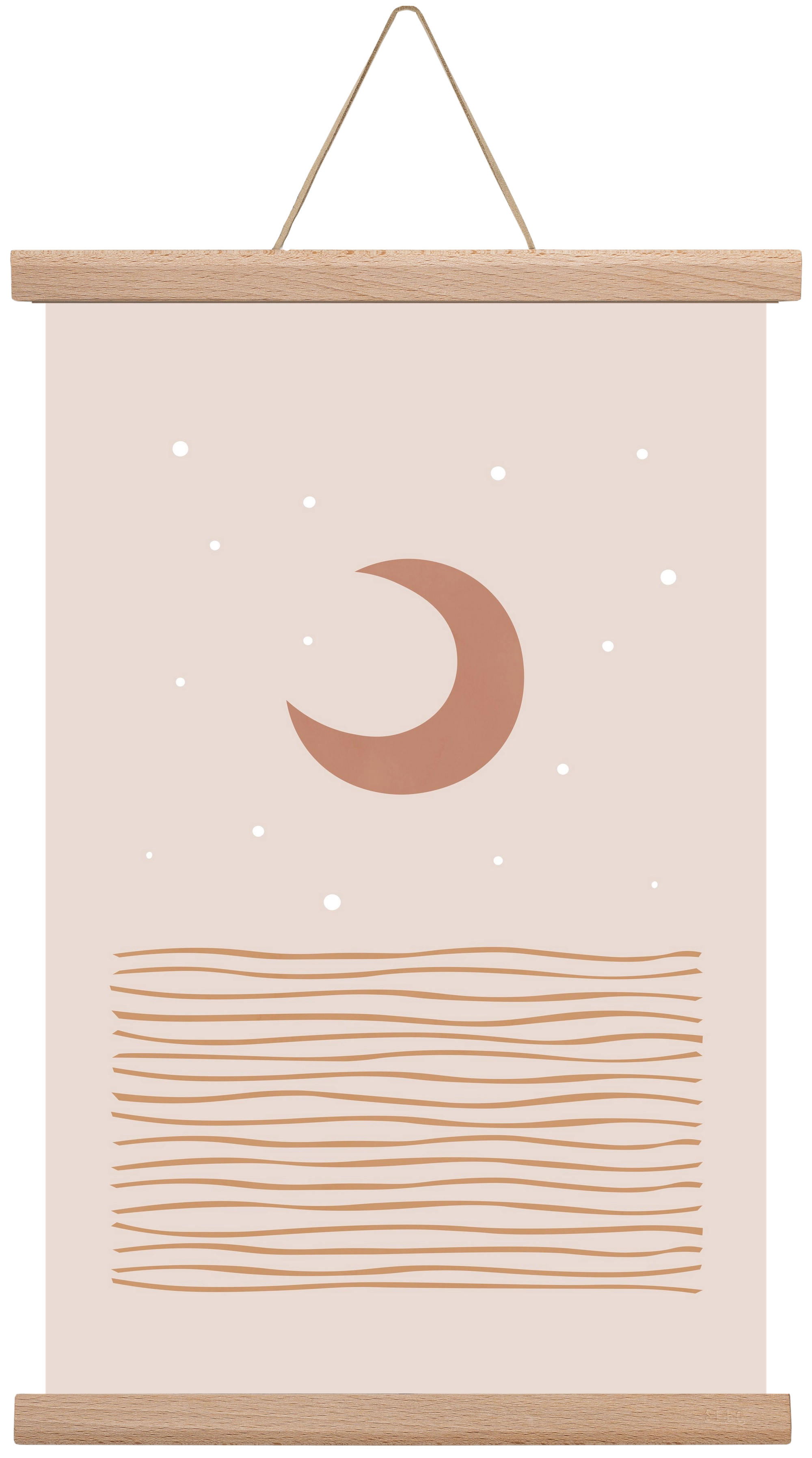 Blush Moon, 30x45 cm (30x45 cm), Tölgy akasztó